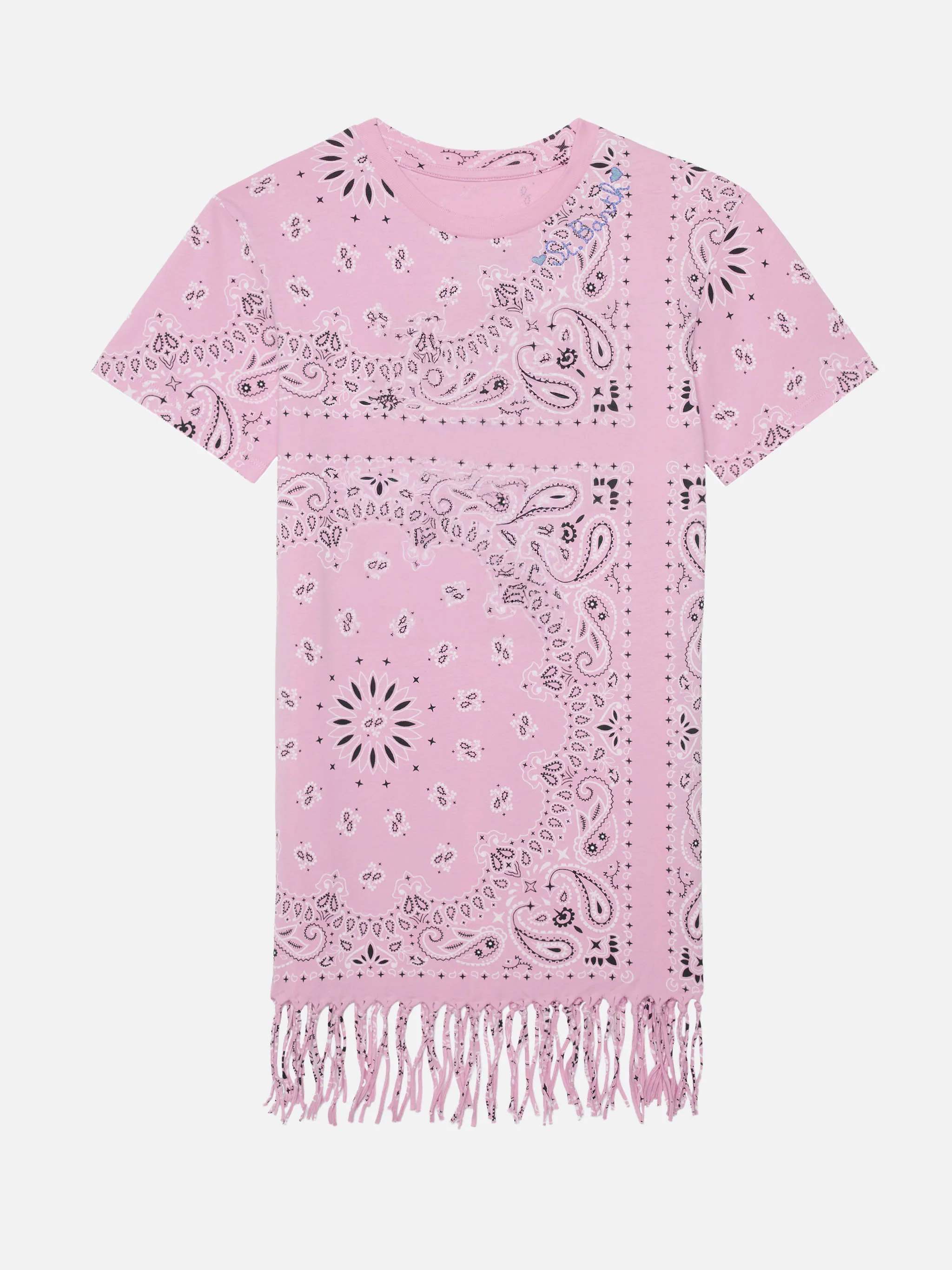 Abbey dress with fringes and bandana print