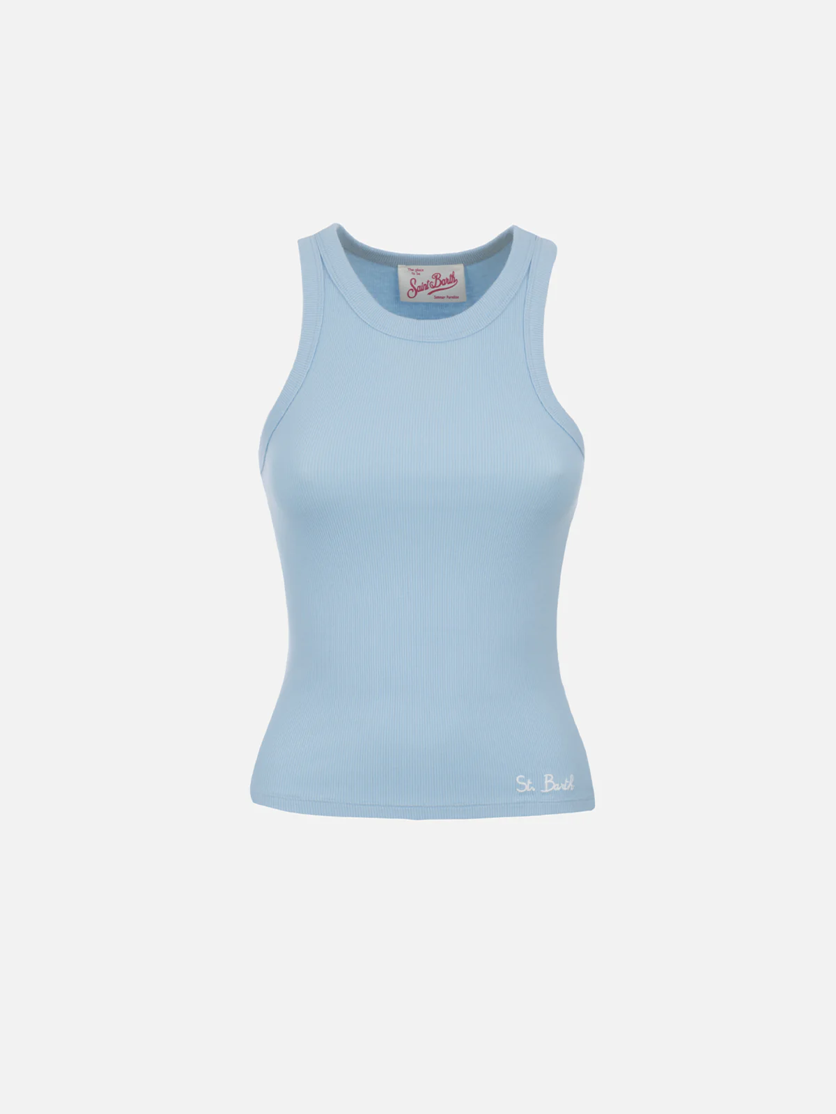 Ada light blue ribbed cotton tank top