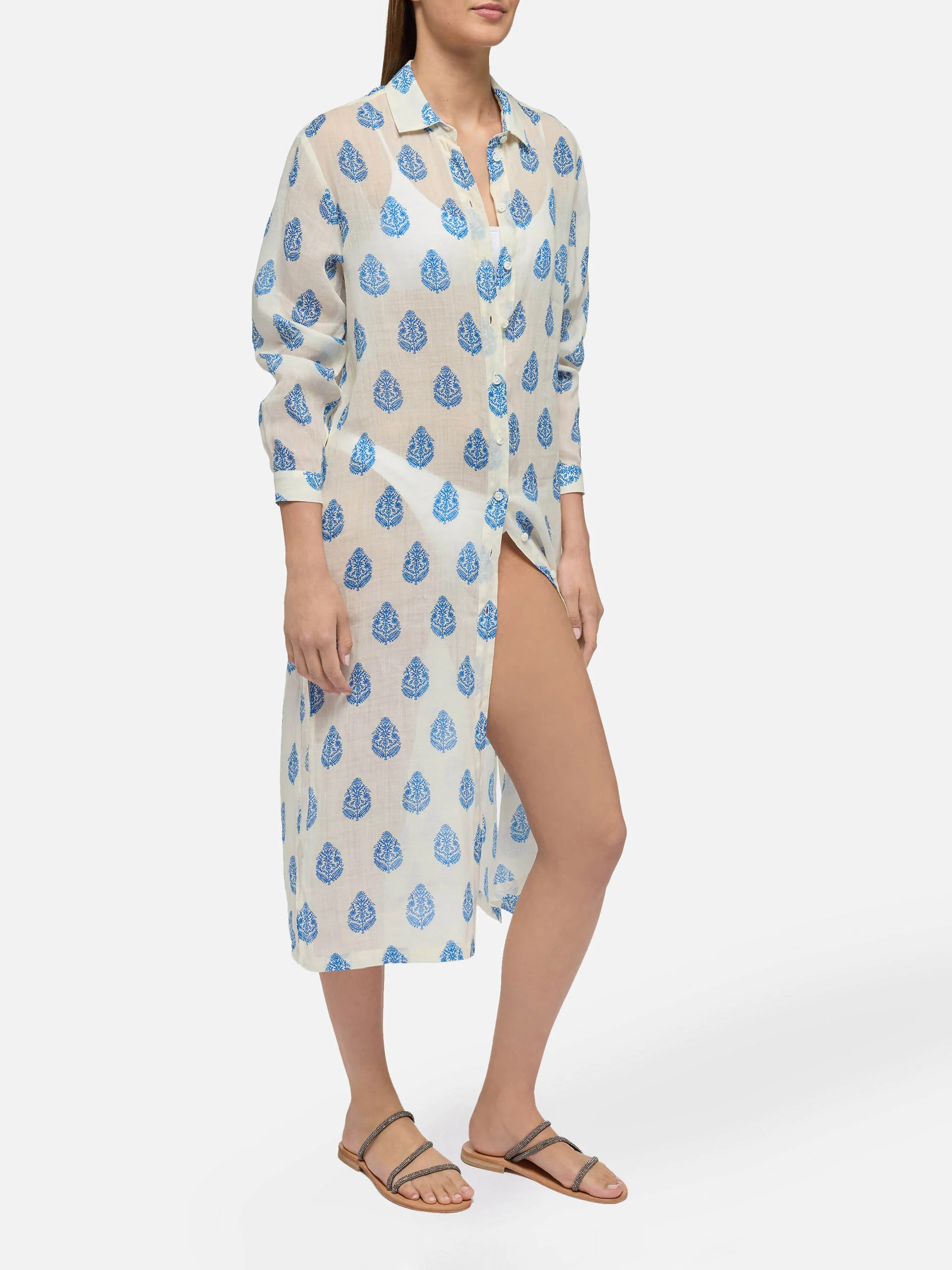 Adeline ramie maxi dress with paisley print