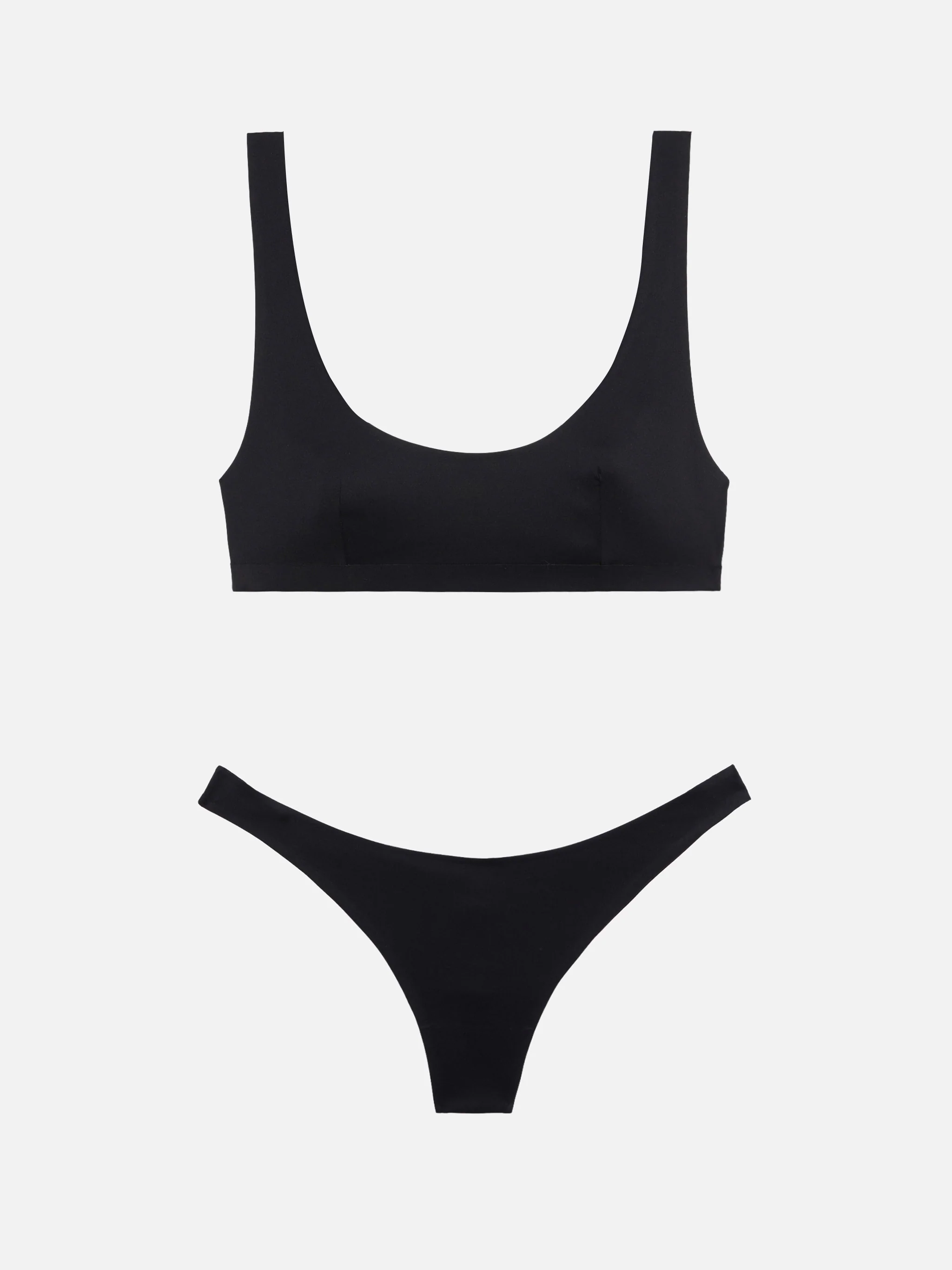 Minerva Afrodite black bralette bikini with heat sealed finish