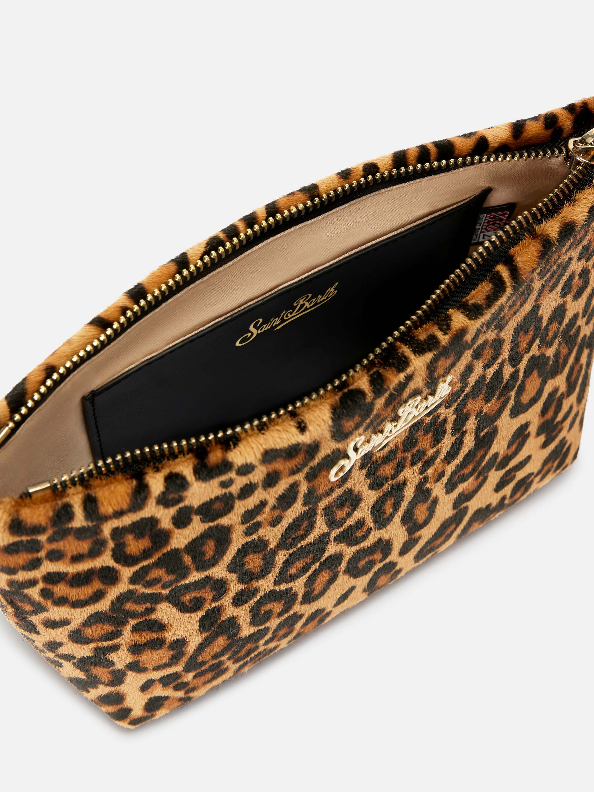 Aline bag in leopard print pony hair with metal logo plaque - Image 5