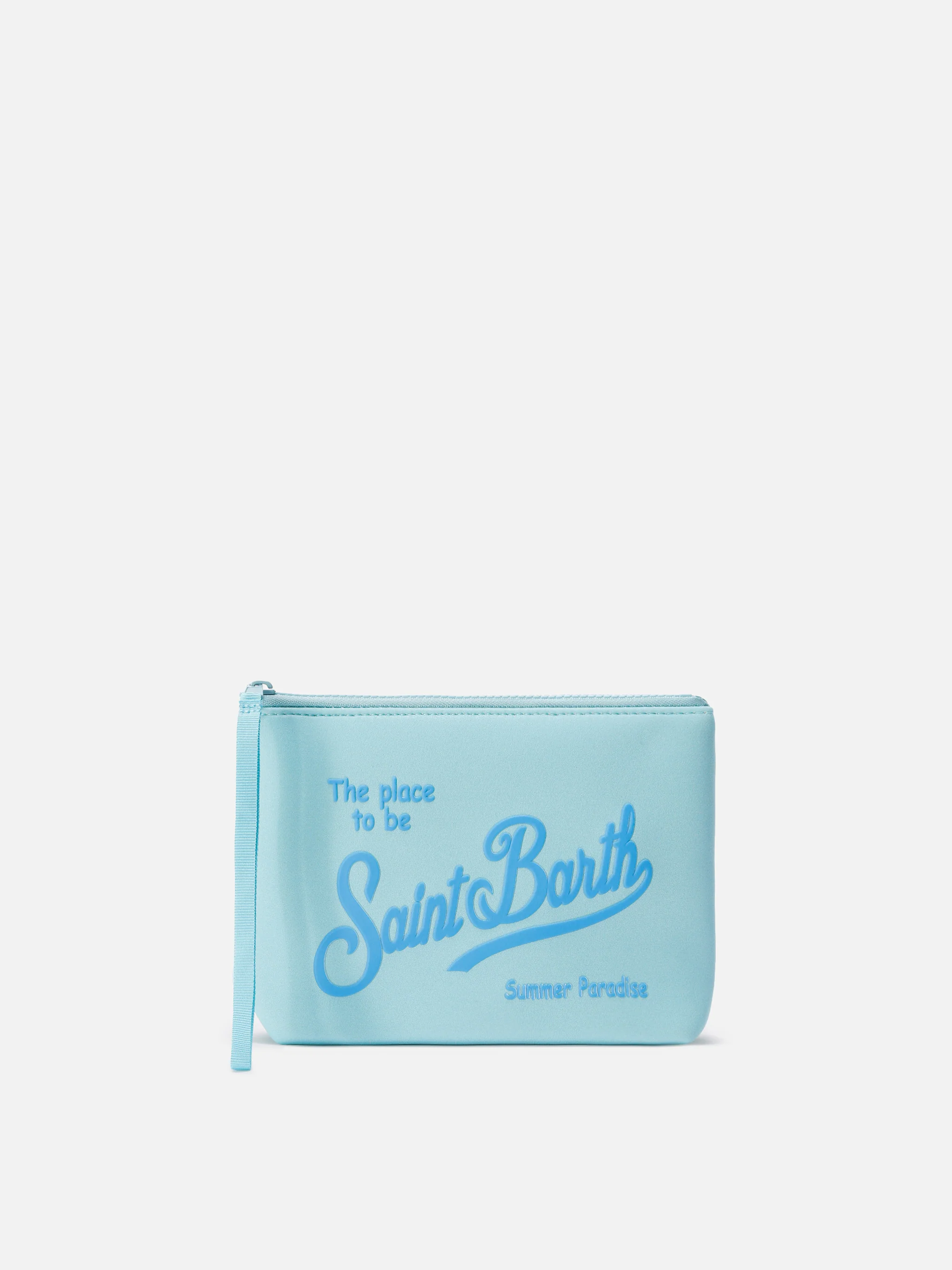 Aline scuba pouch in solid light blue