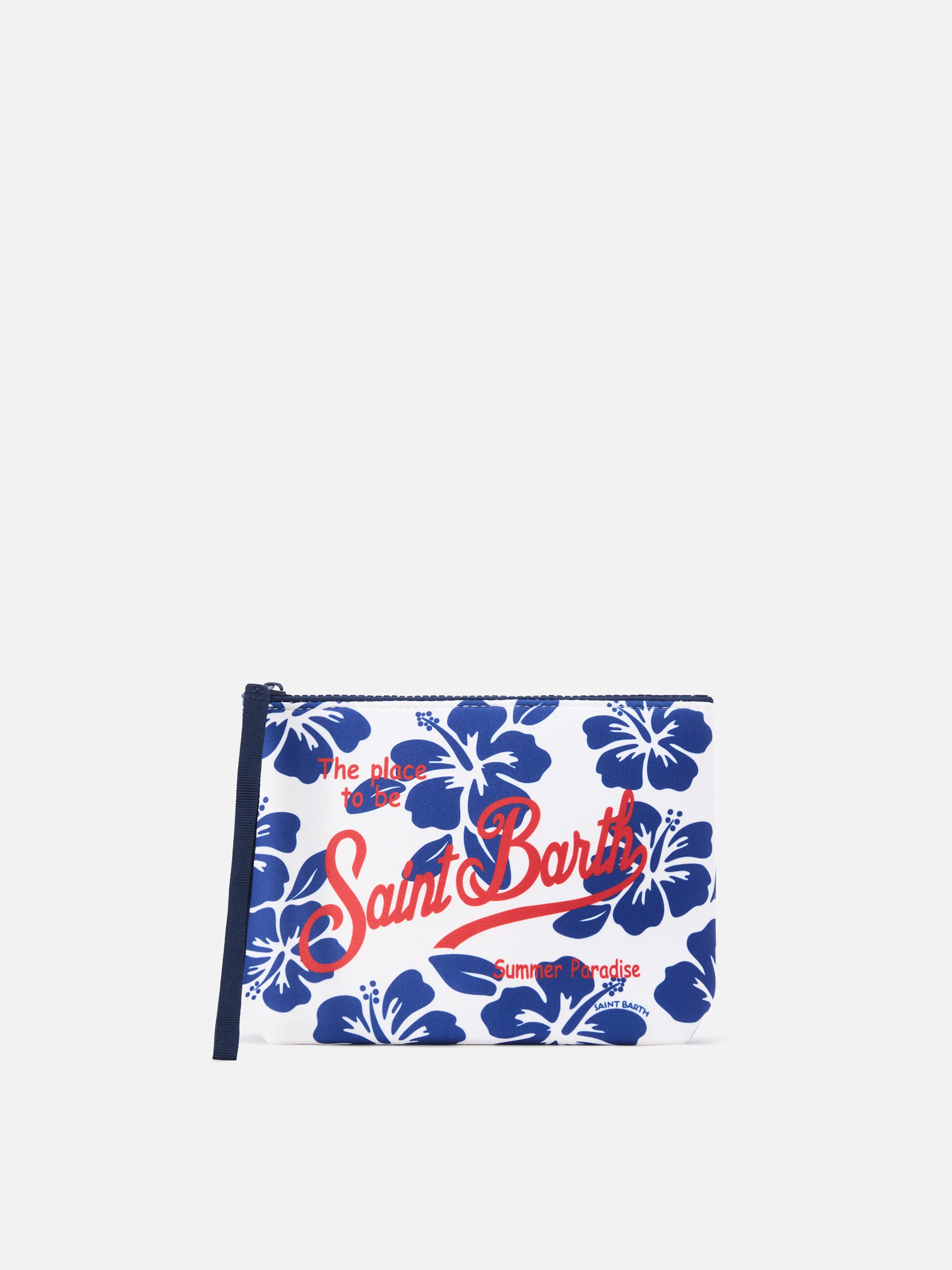 Aline scuba pouch with Hibiscus print