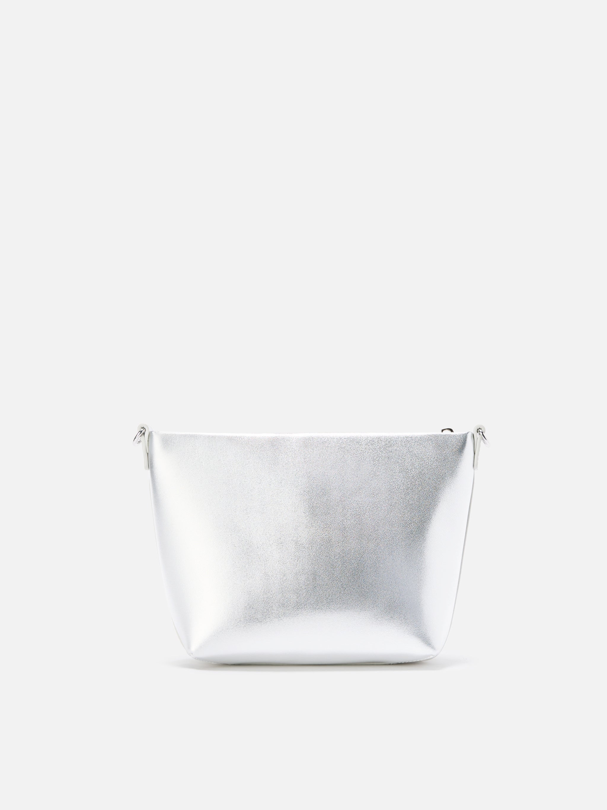 Aline Shoulder Bag in silver laminated leather - Image 4