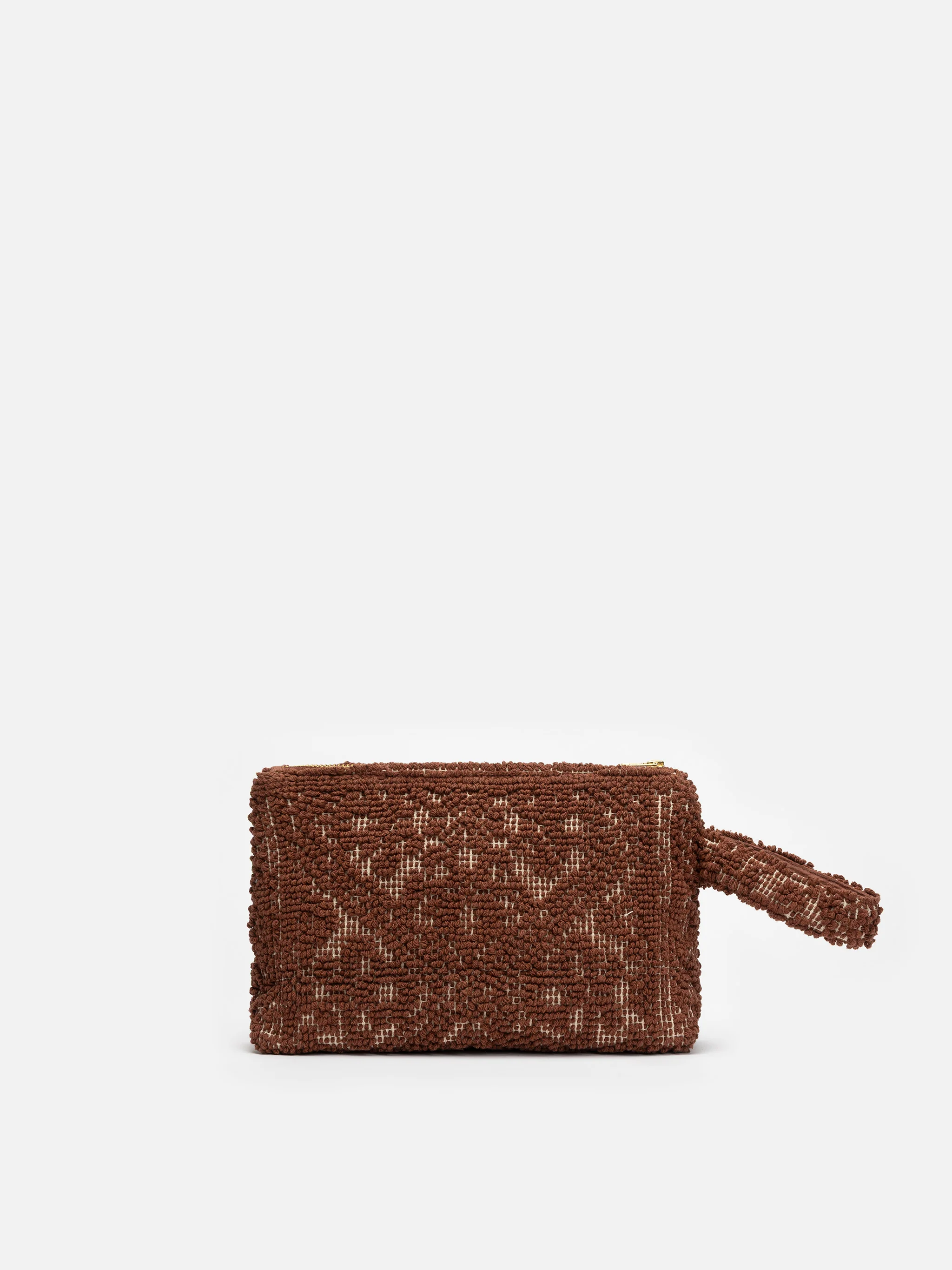 Aline Tufting brown cotton pochette - Image 3