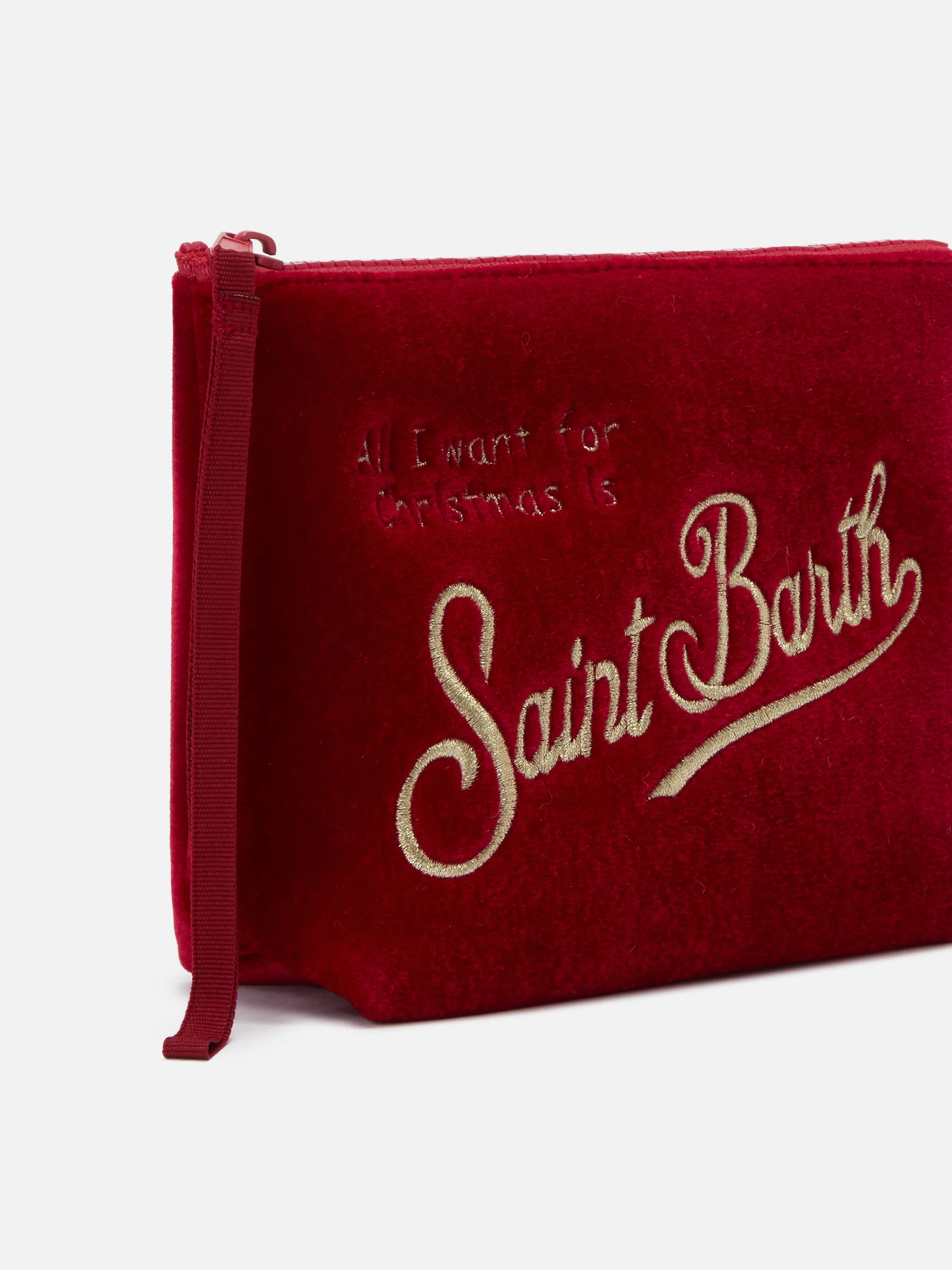 Aline Velvet Pouch in red velvet - Image 2