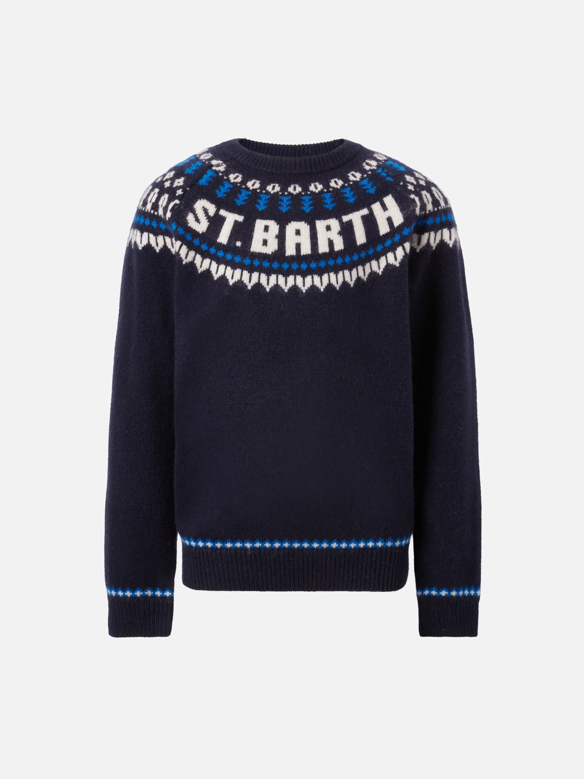 Alpaca sweater Douglas with fair-isle jacquard