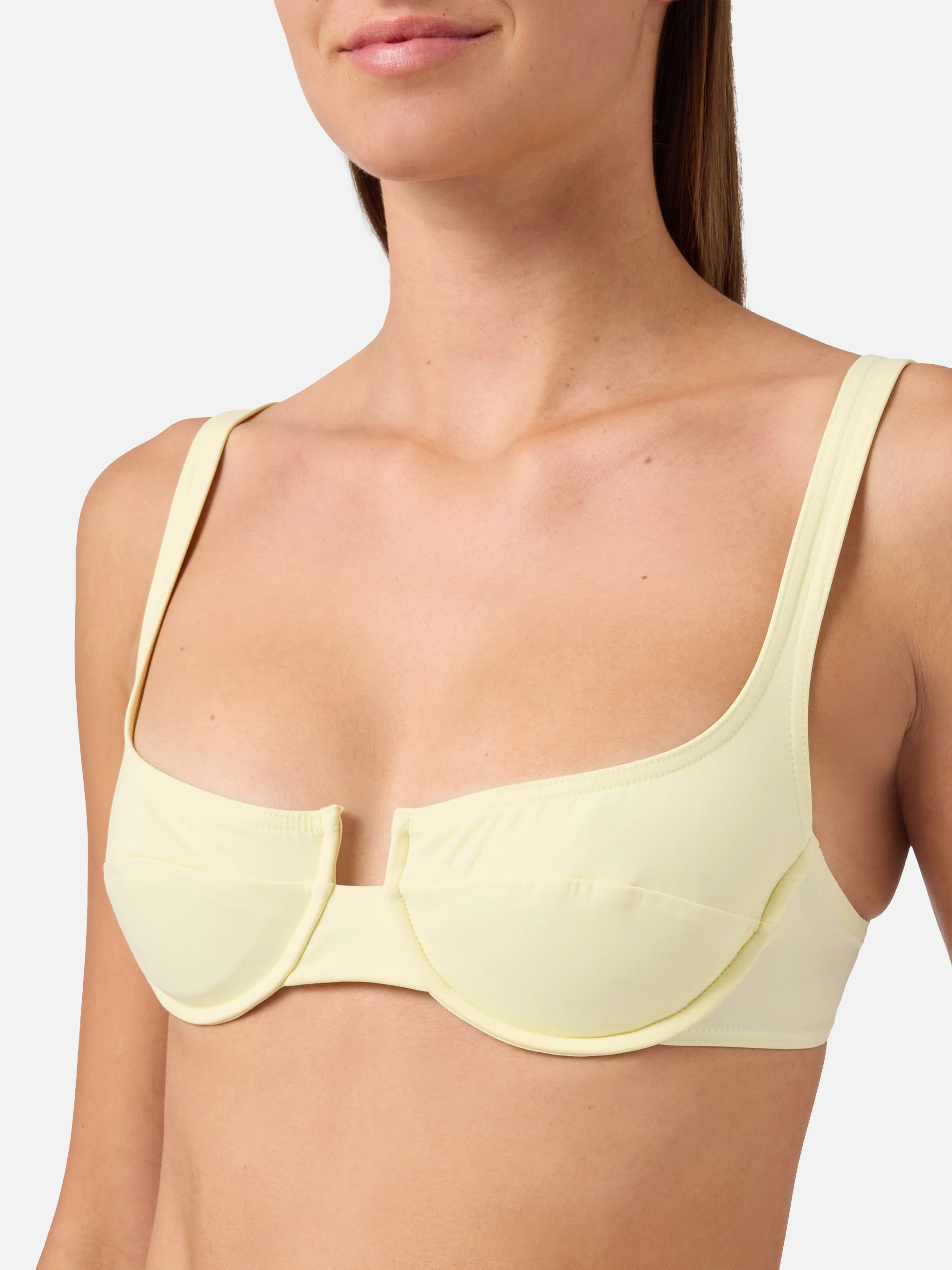 Amira balconette bikini top in solid butter - Image 2