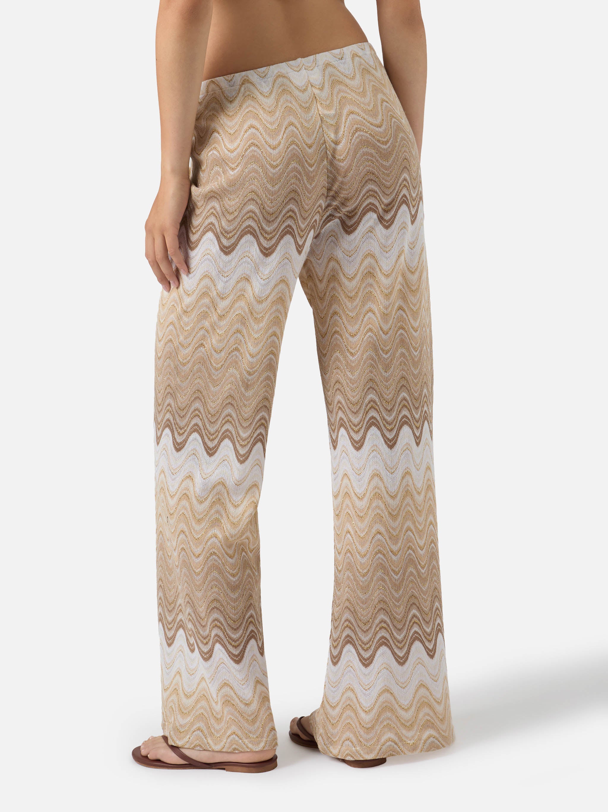 Beige Amalia degradé raschel long trousers - Image 4