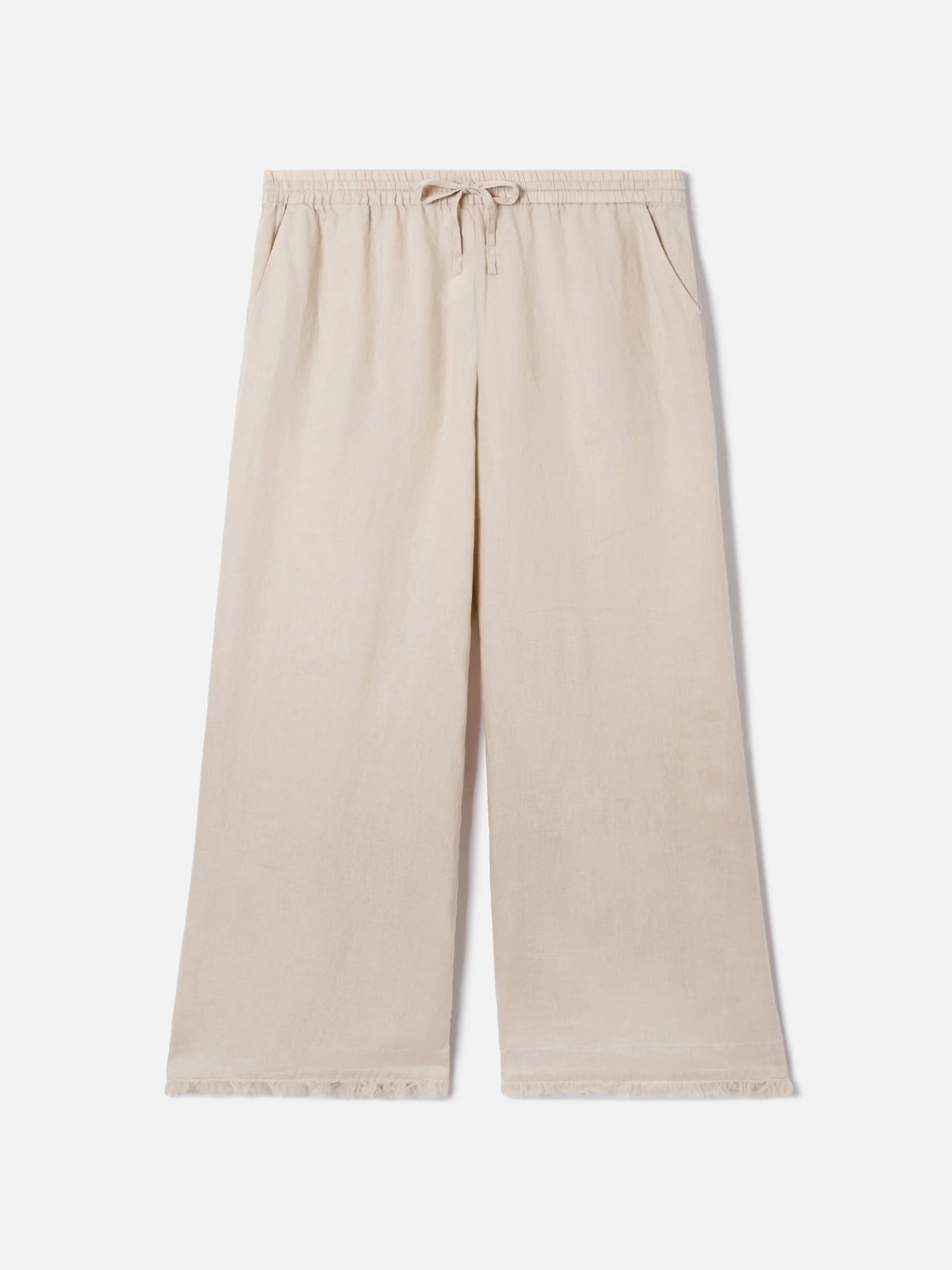 Beige Irma linen trousers with frayed hem - Image 4