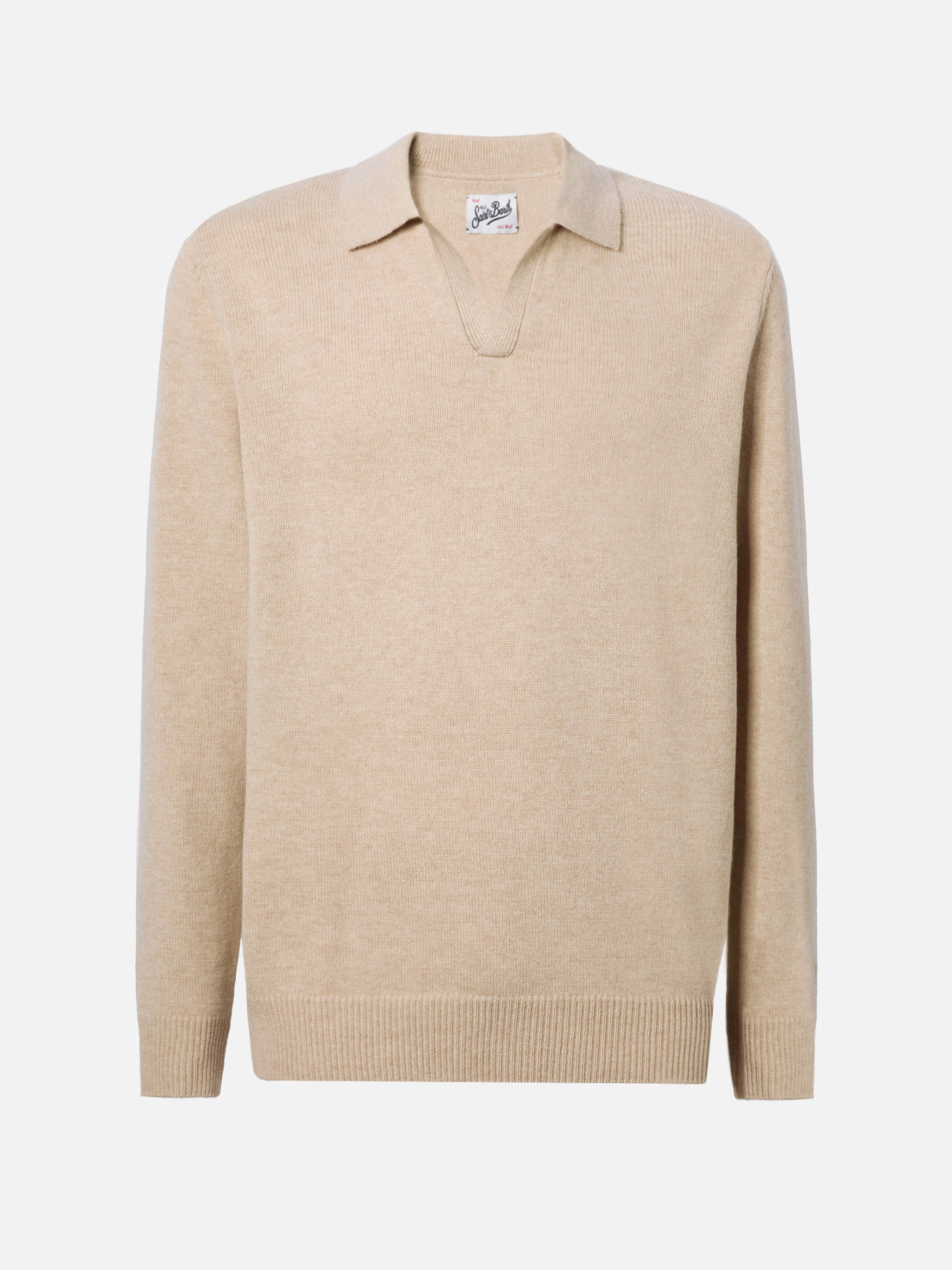 Beige pure-wool knit polo Covent - Image 5