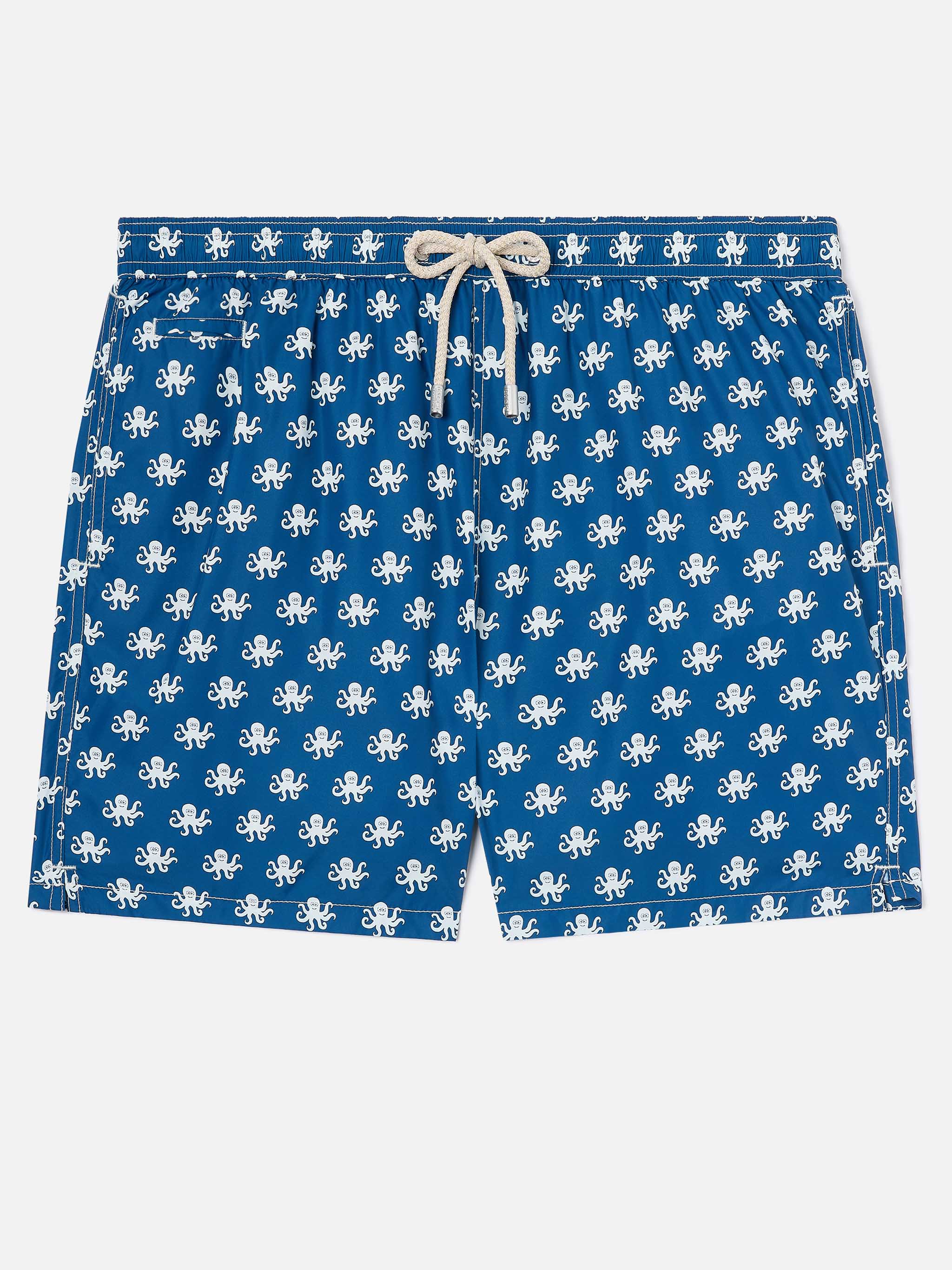 Blue Lighting Micro swim shorts with octopus print