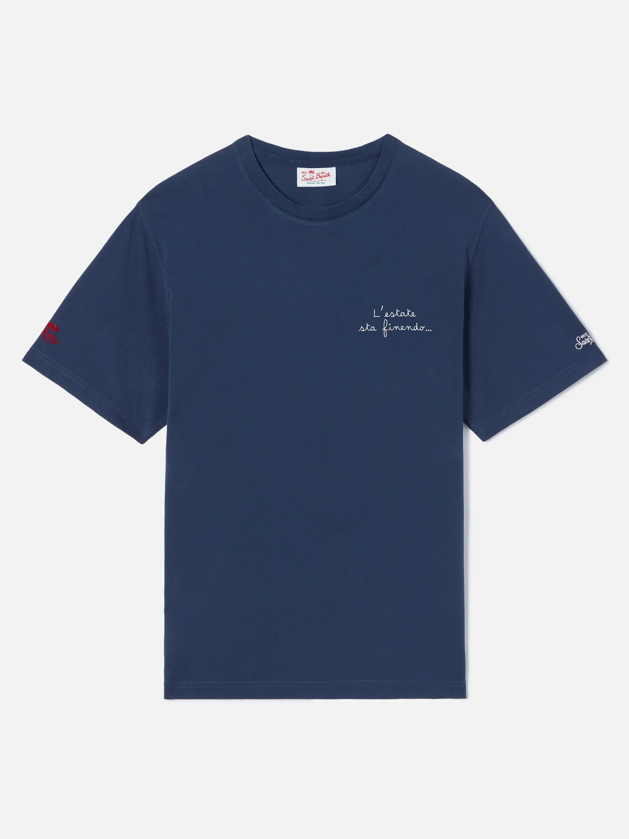 Blue Portofino T-shirt with L'estate Sta Finendo embroidery - Image 4