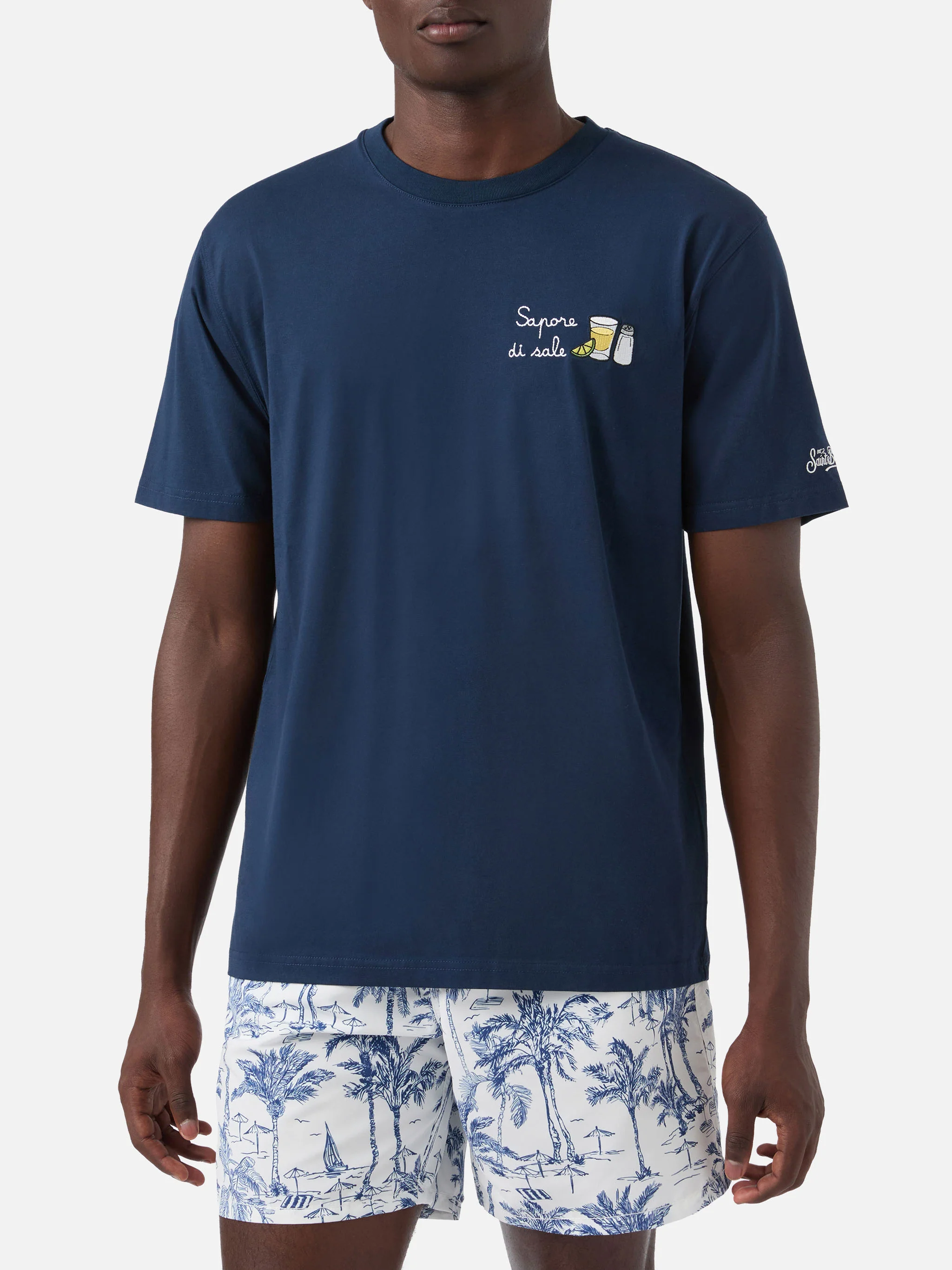 Blue Portofino T-shirt with Sapore Di Sale embroidery - Image 3