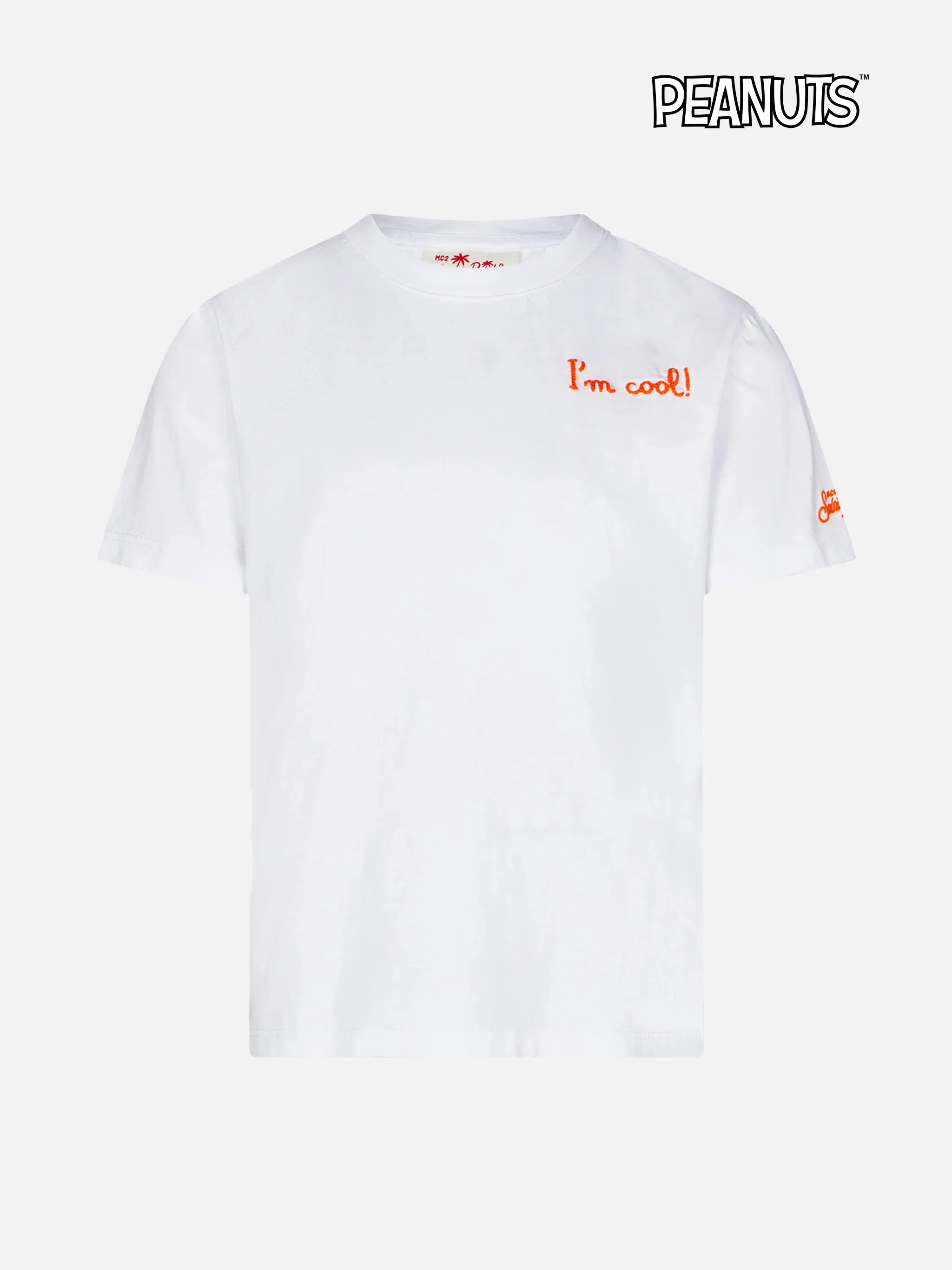 Boy cotton t-shirt with I'm cool front embroidery and Snoopy on the back | PEANUTS™ SPECIAL EDITION