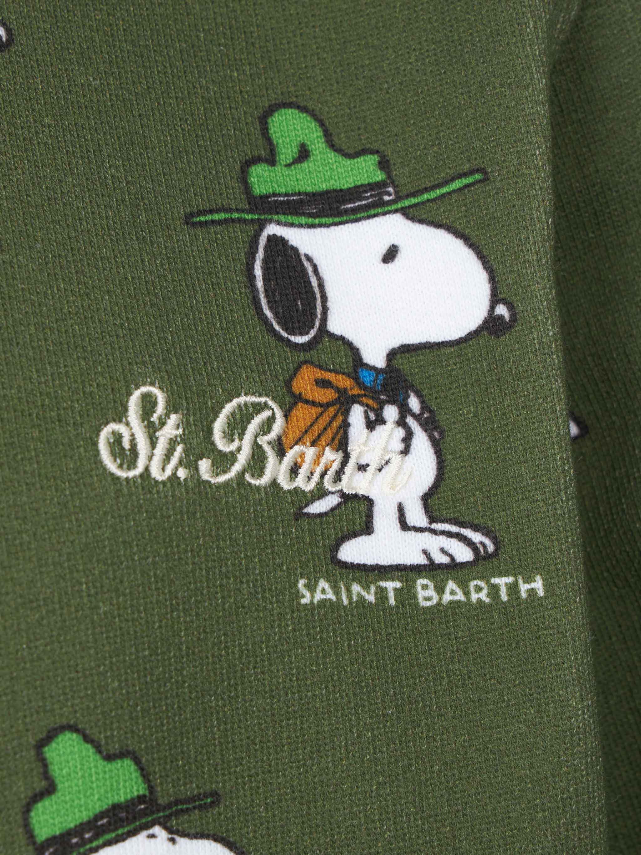 Boy crewneck green sweatshirt with Snoopy print | SNOOPY PEANUTS™ SPECIAL EDITION - Image 2