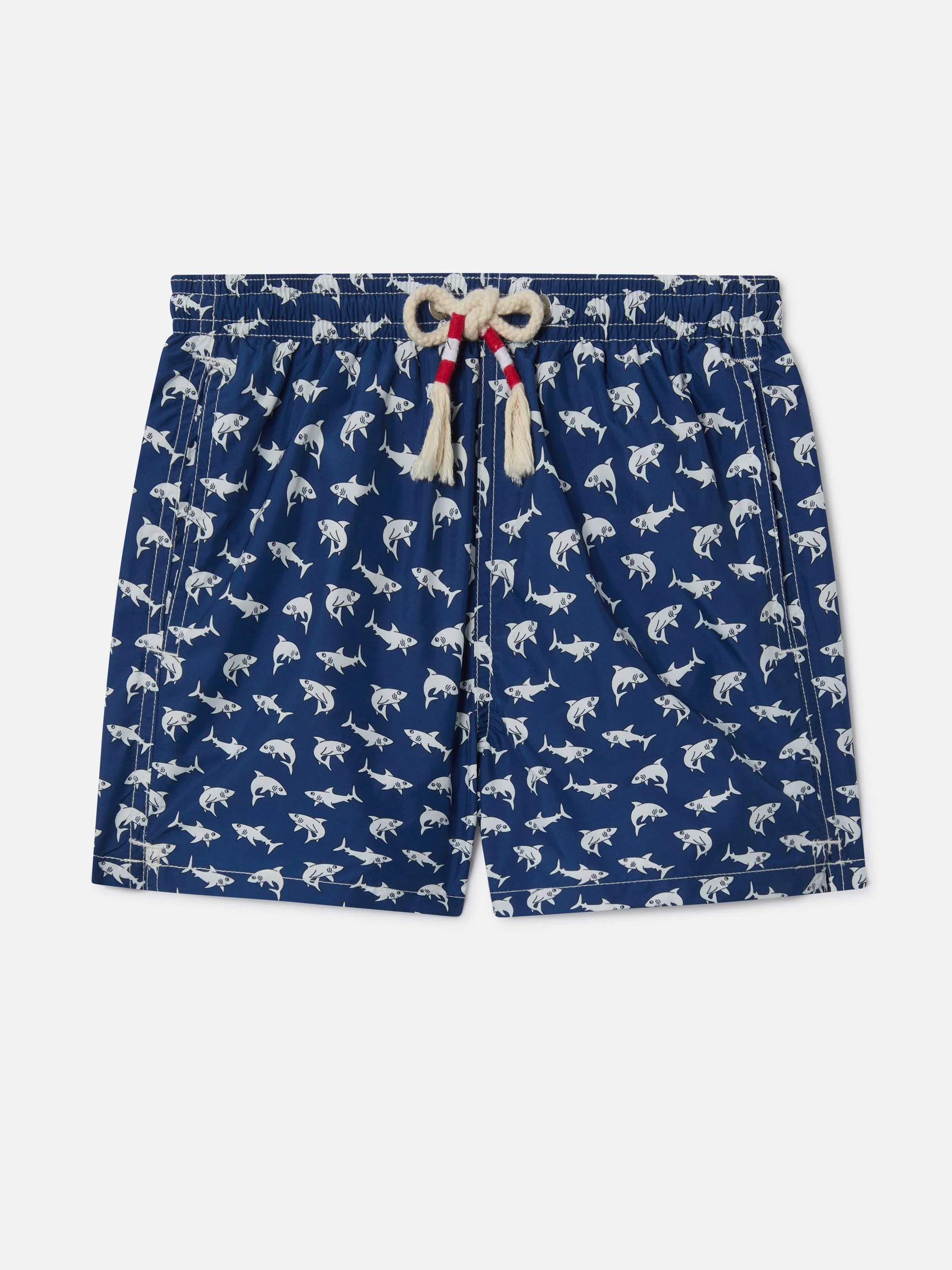 Boy lightweight fabric swim-shorts Jean Lighting 70 with sharks print - Image 3