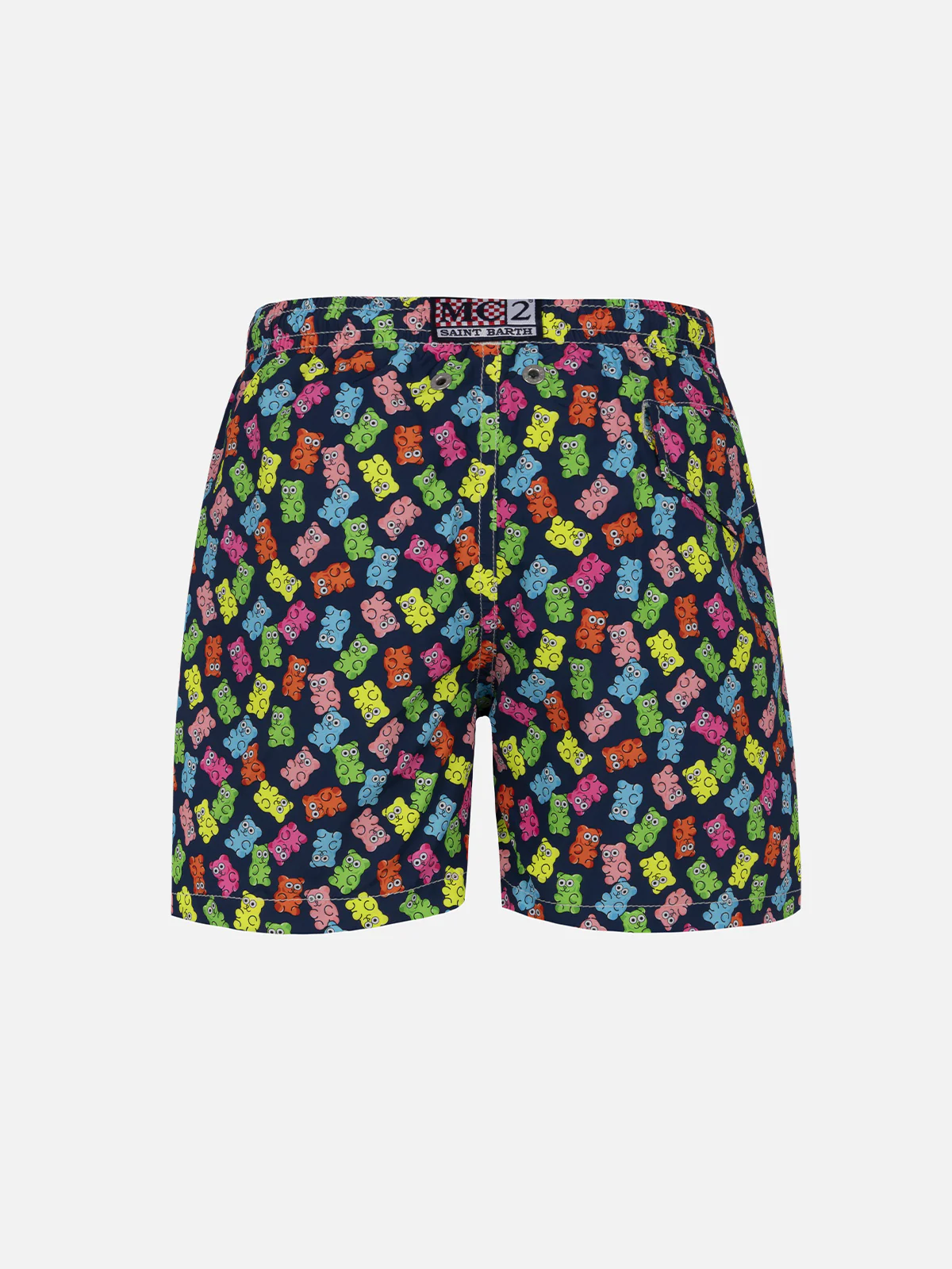 Boy lightweight fabric swim-shorts Jean Lighting with candy bears print - Image 4