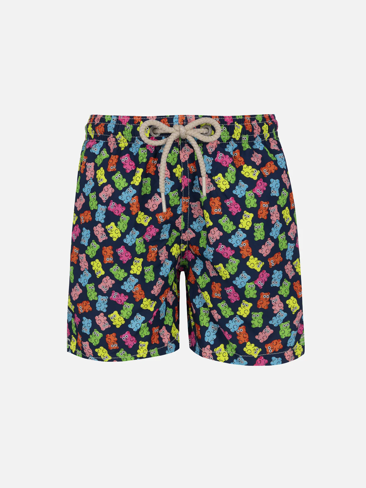 Boy lightweight fabric swim-shorts Jean Lighting with candy bears print - Image 5