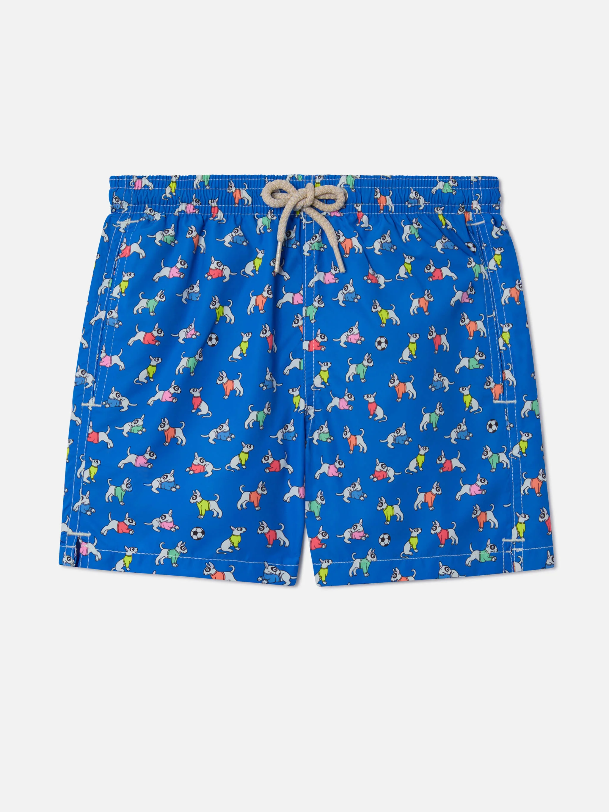 Boy lightweight fabric swim-shorts Jean Lighting with dogs print - Image 3