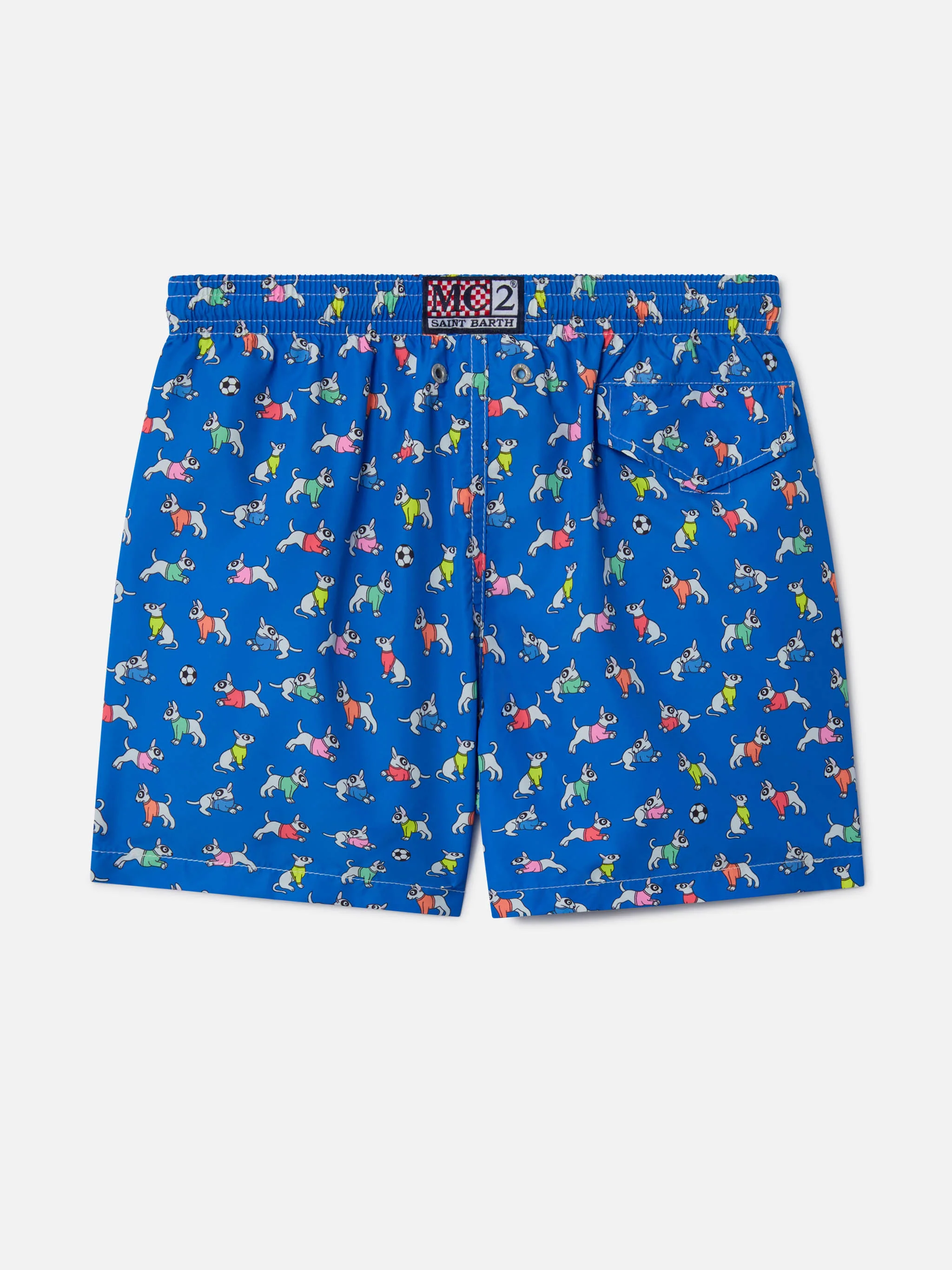 Boy lightweight fabric swim-shorts Jean Lighting with dogs print - Image 4