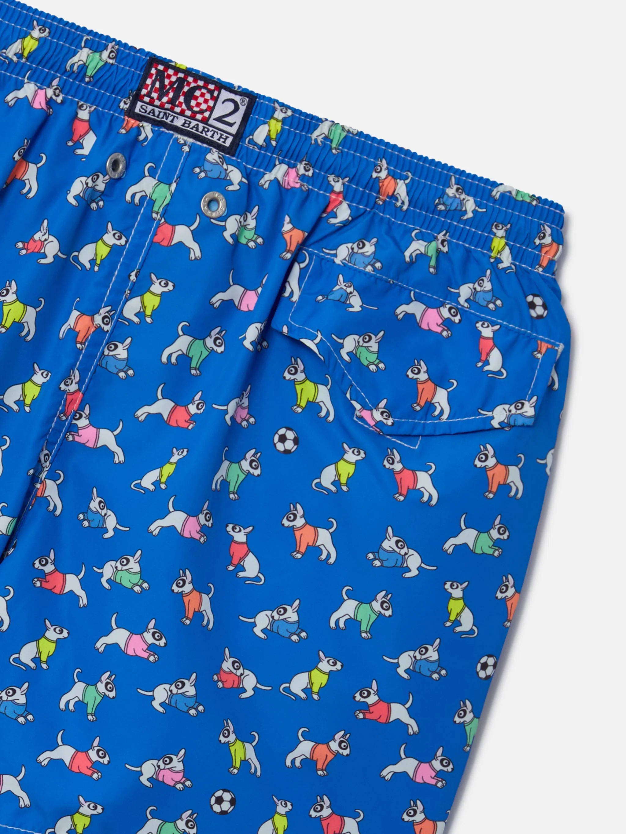 Boy lightweight fabric swim-shorts Jean Lighting with dogs print - Image 5