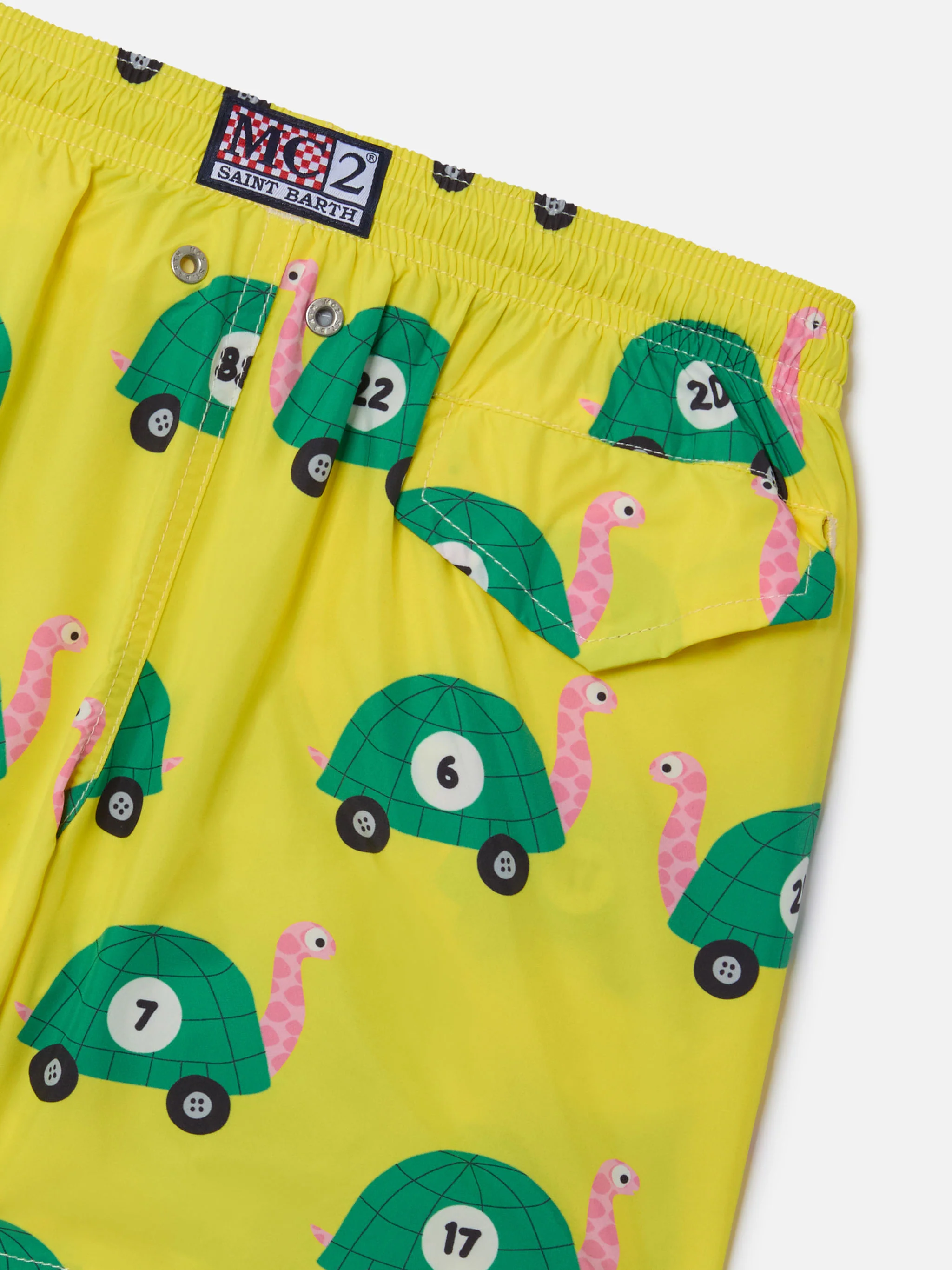 Boy lightweight fabric swim-shorts Jean Lighting with turtle print - Image 3