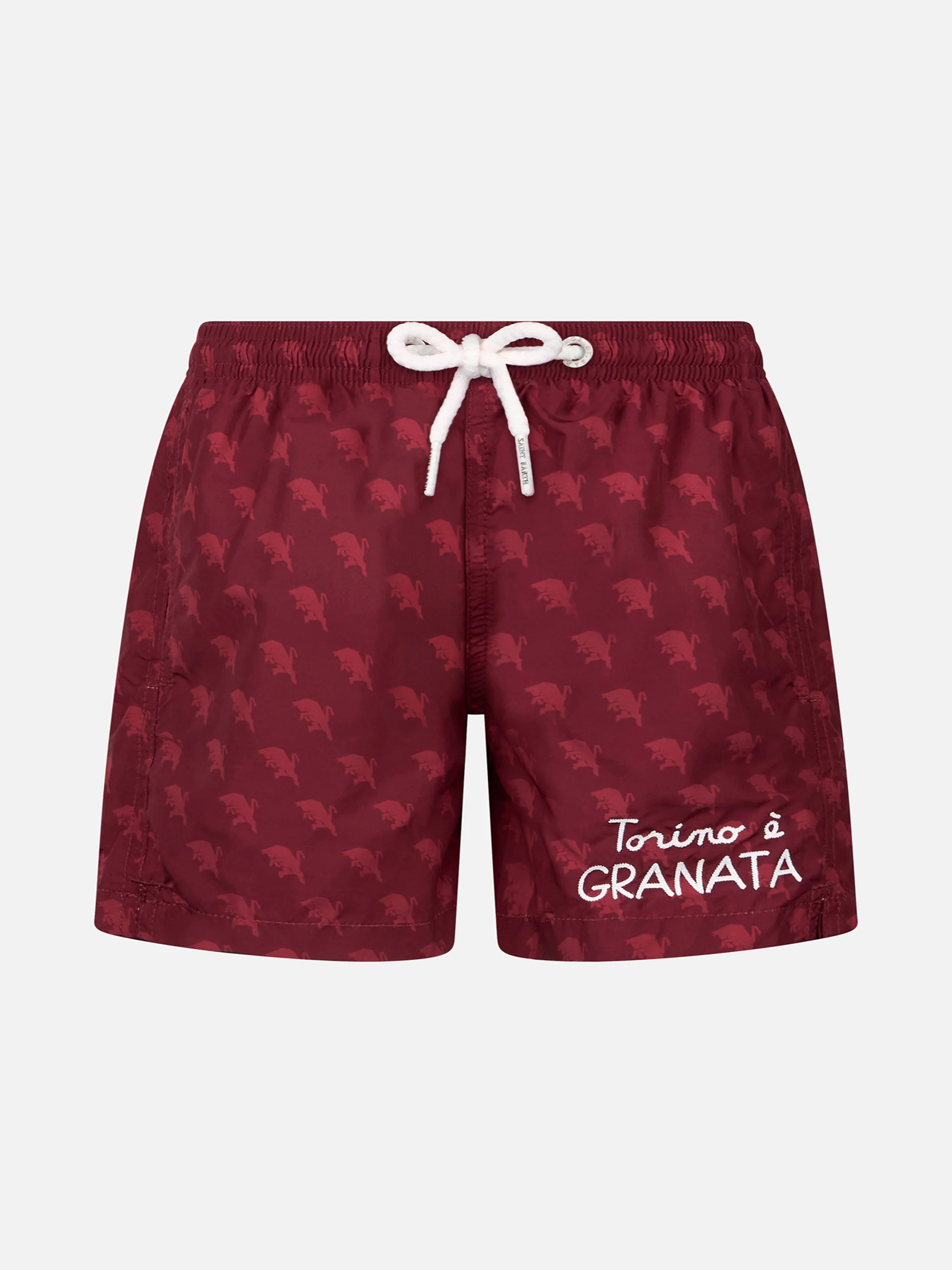 Boy lightweight fabric swimshorts with TORINO print | AC TORINO SPECIAL EDITION