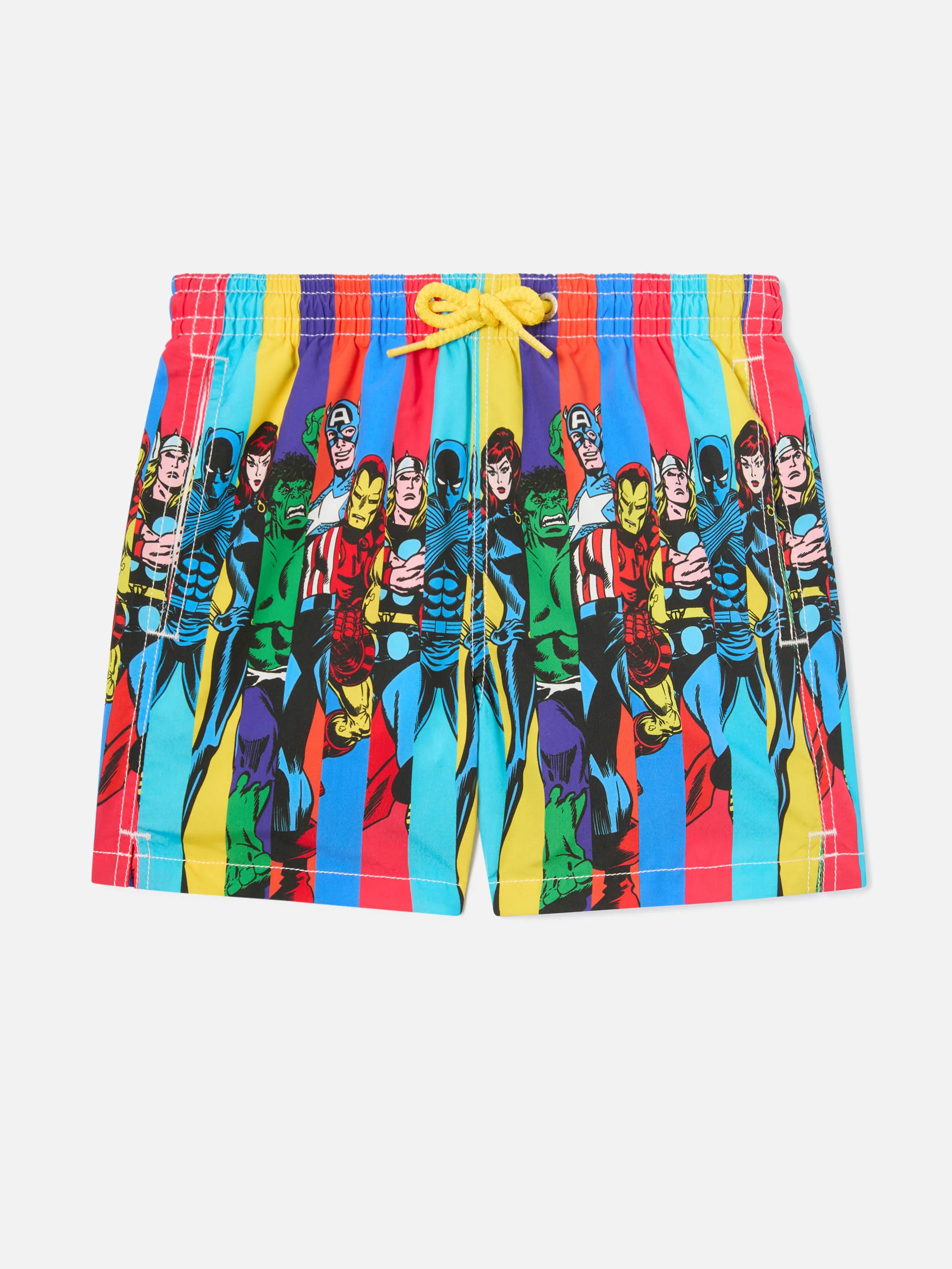 Boy mid-length Haiti swim-shorts with Marvel superheroes placed print | MARVEL SPECIAL EDITION