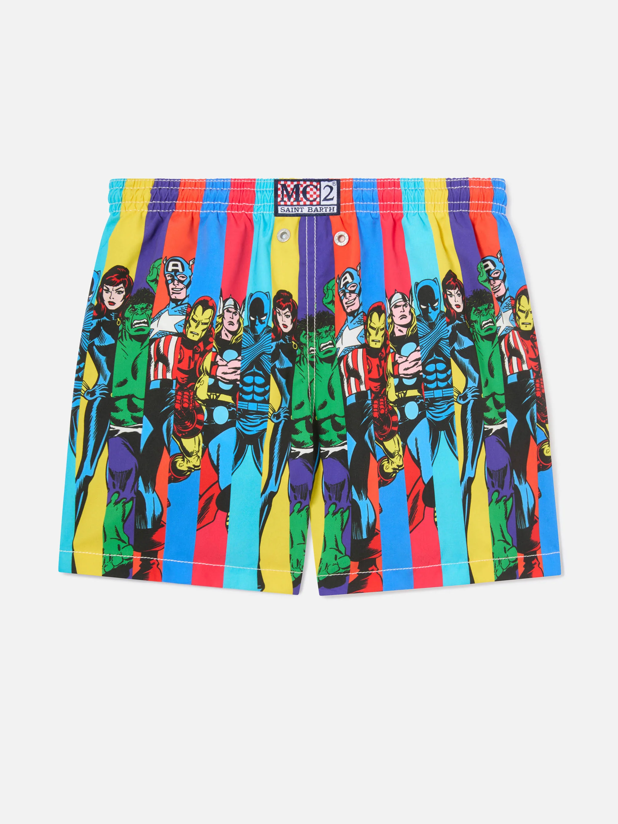 Boy mid-length Haiti swim-shorts with Marvel superheroes placed print | MARVEL SPECIAL EDITION - Image 2