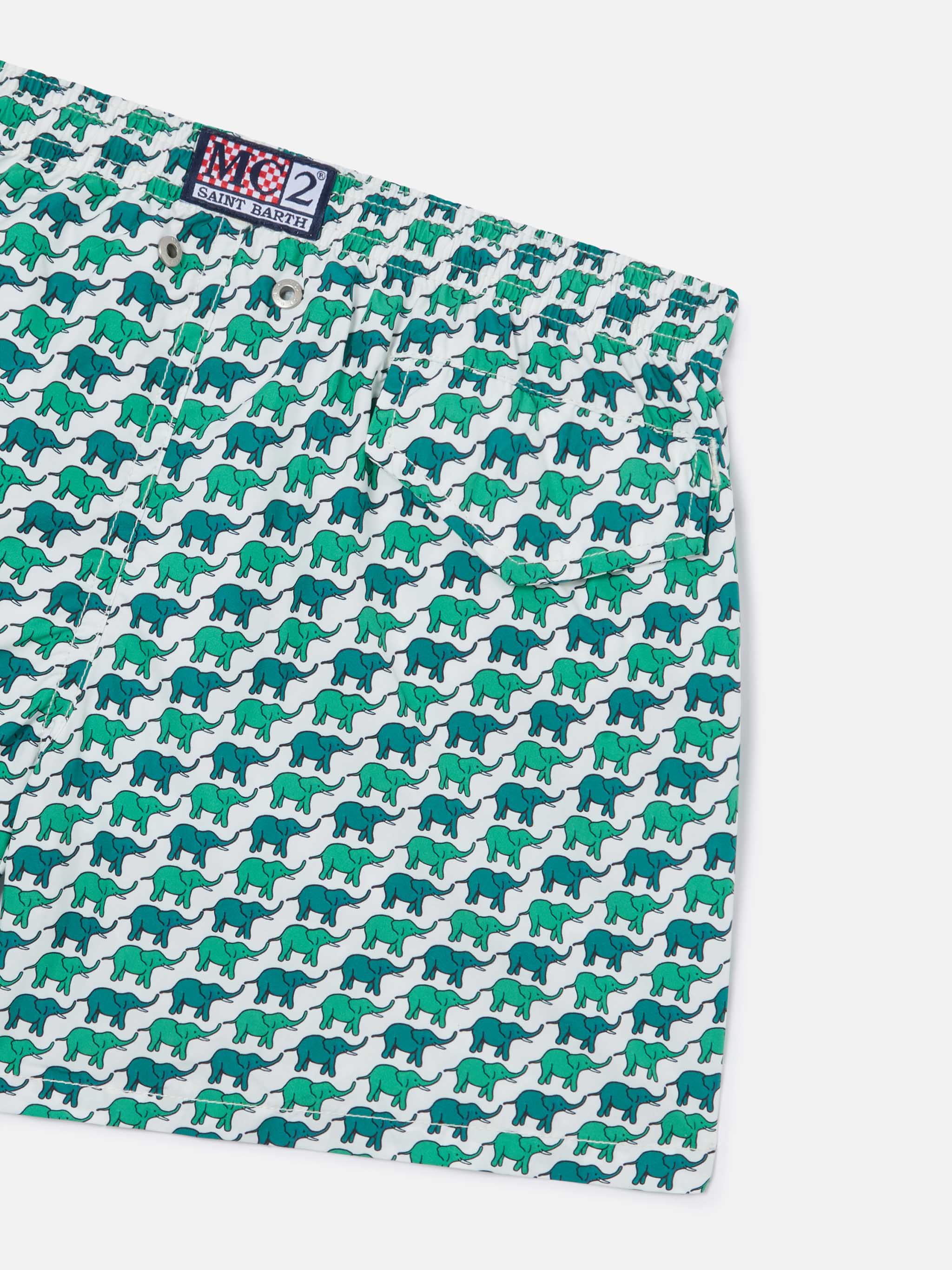 Boy swim shorts with elephant print - Image 3