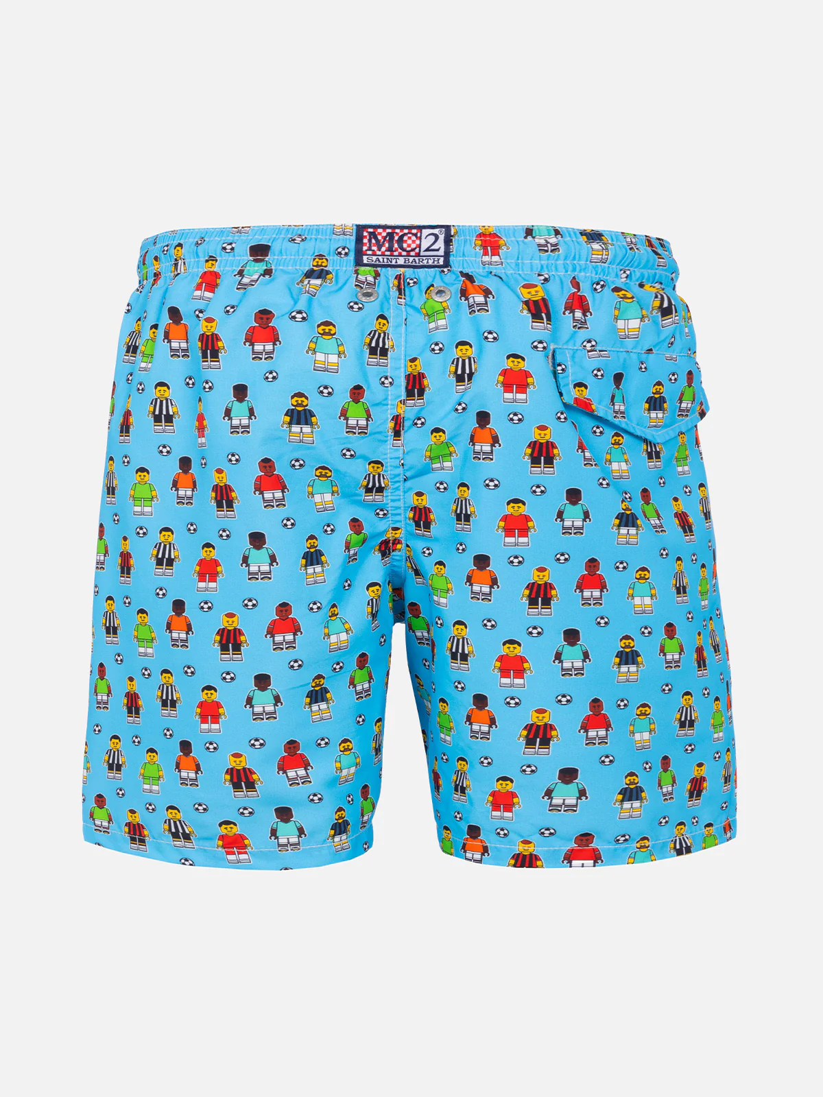Boy swim shorts with football players print - Image 2