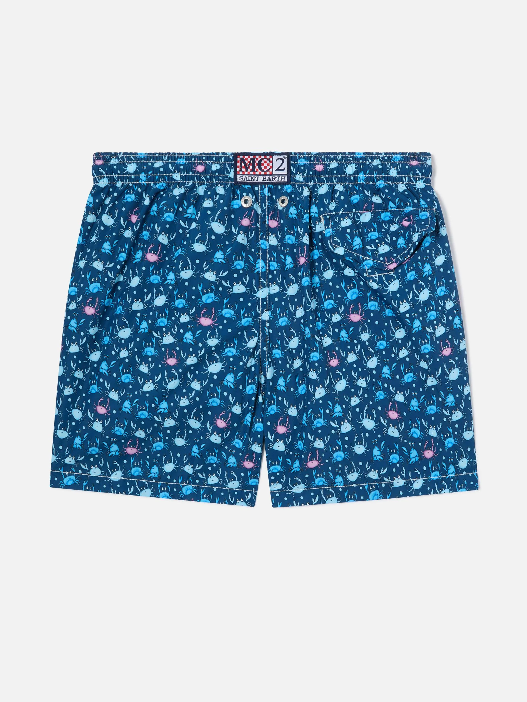 Boy swim shorts with multicolor crabs print - Image 2