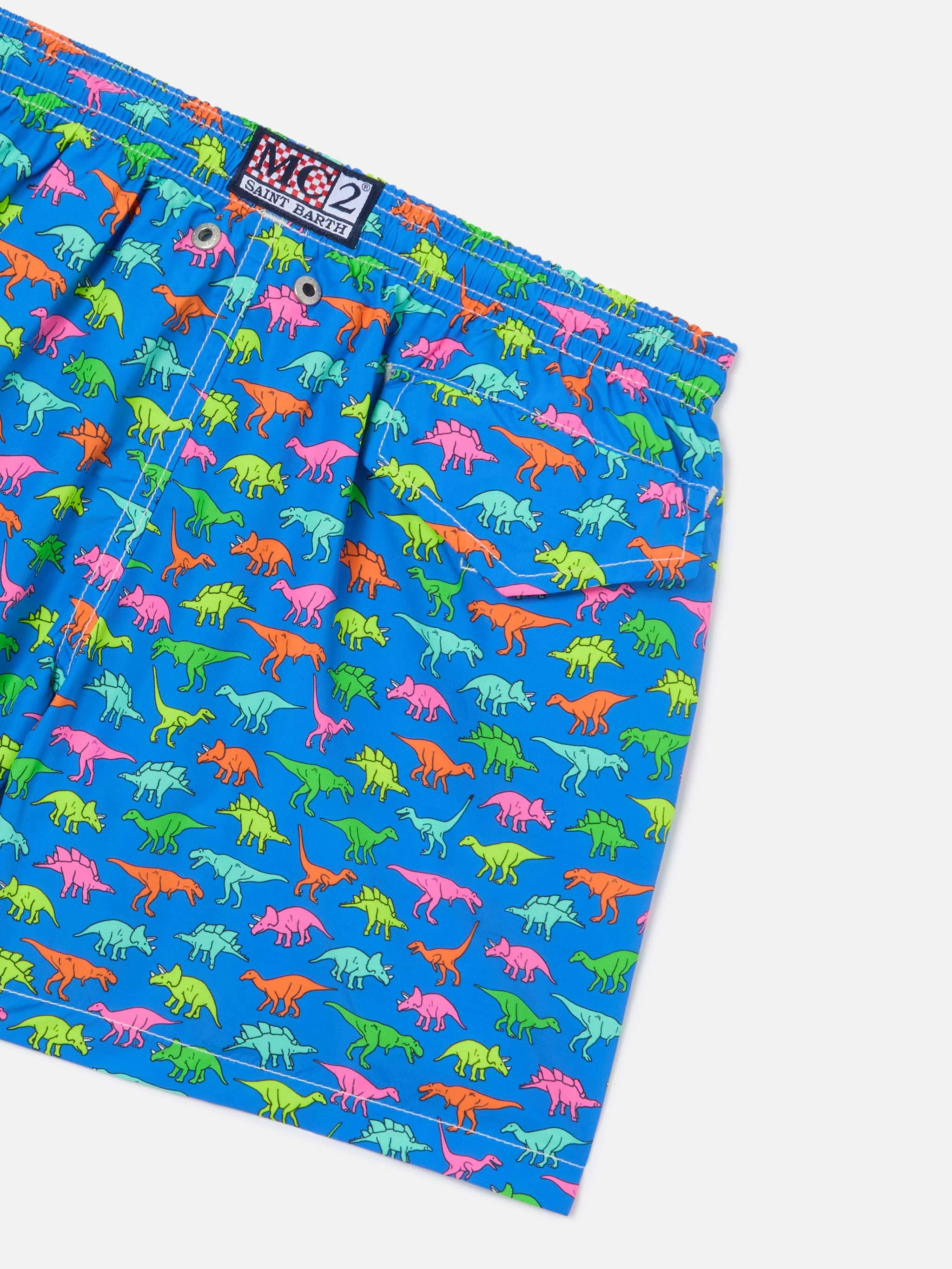 Boy swim shorts with multicolor dinosaur print - Image 3