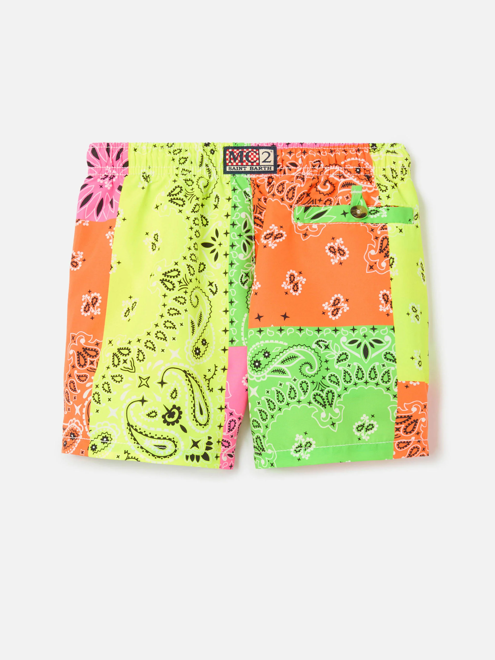 Caprese Jr Swim shorts with multicolor fluo bandana print - Image 2