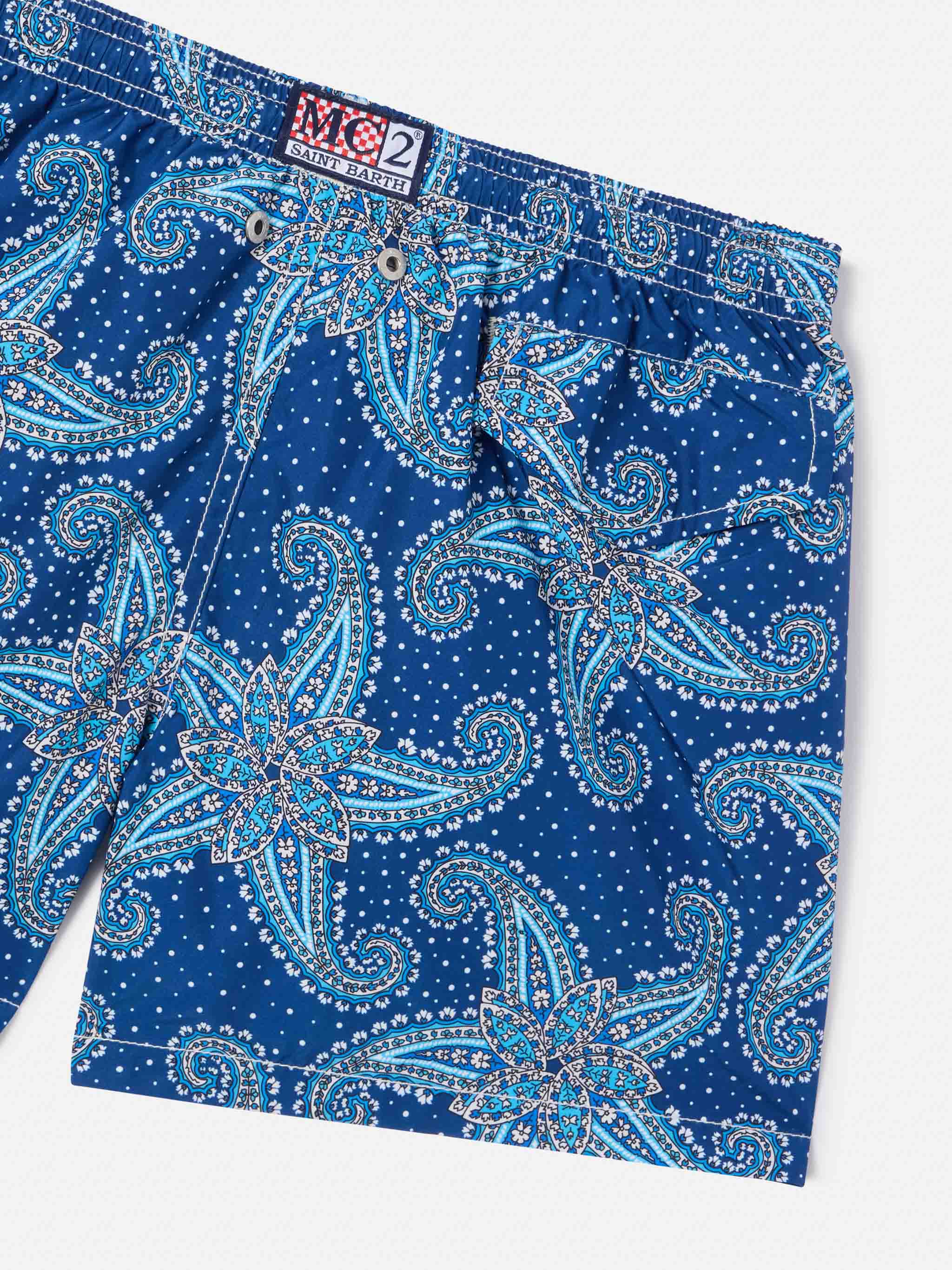 Boy swim shorts with paisley print - Image 3