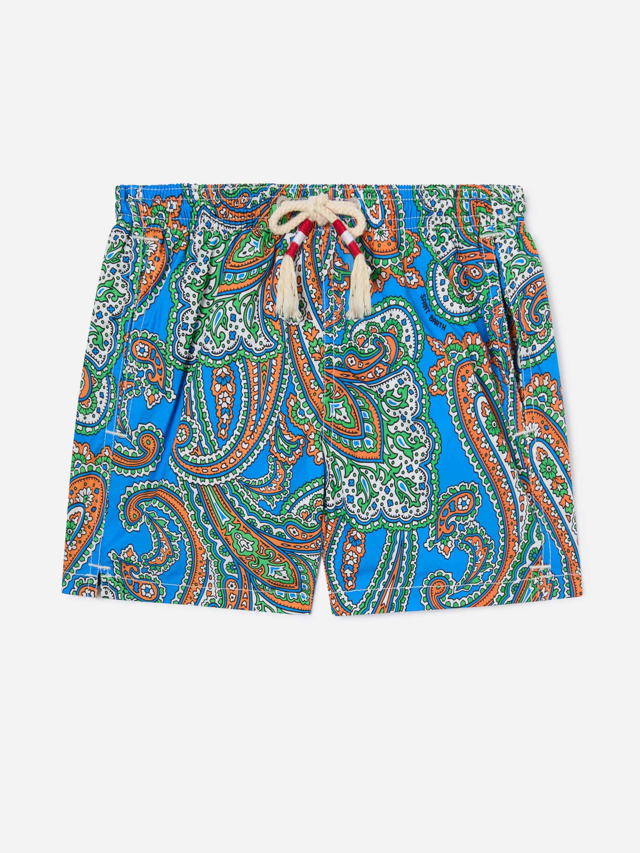 Boy swim shorts with paisley print - Image 3