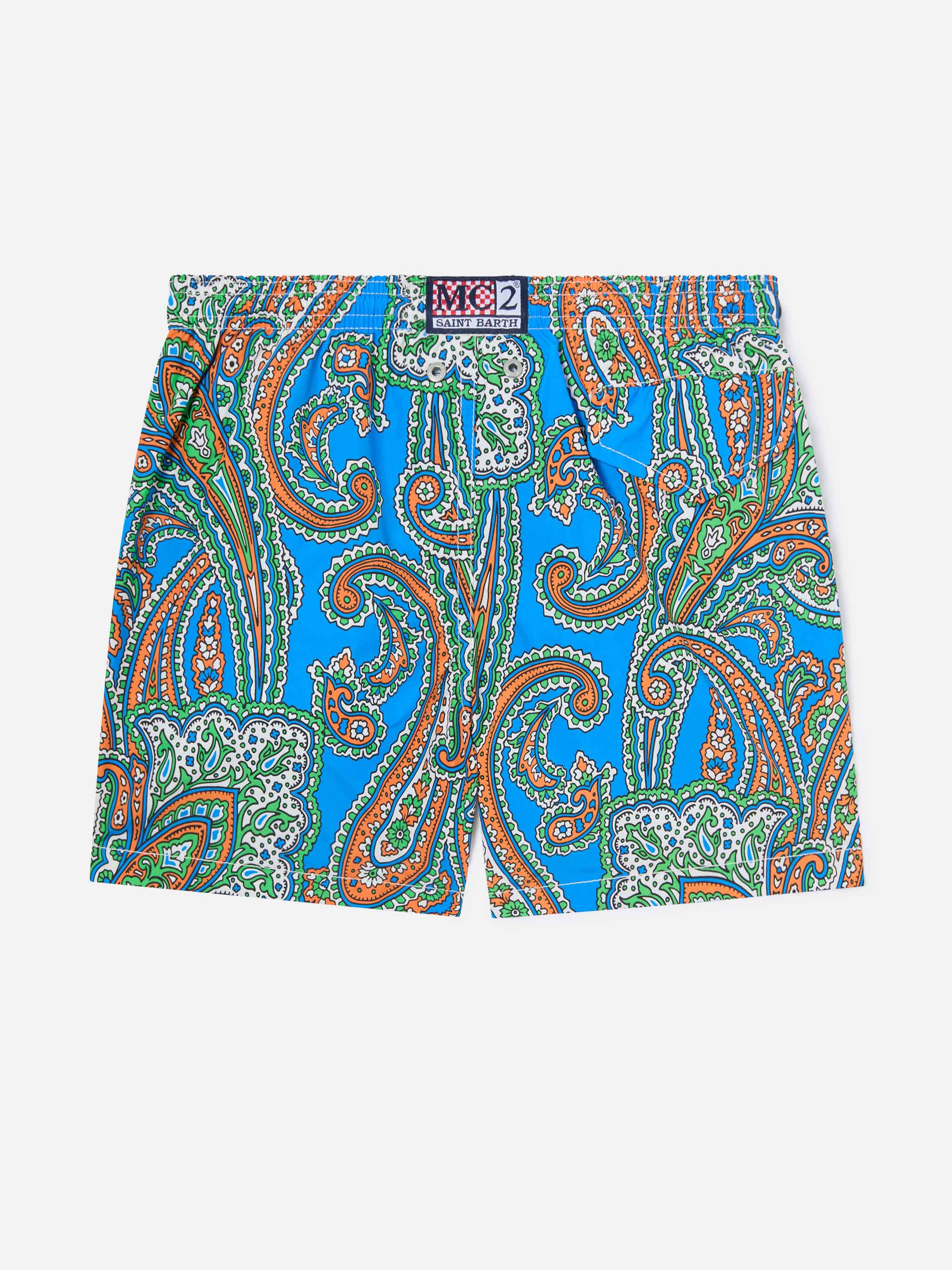 Boy swim shorts with paisley print - Image 4