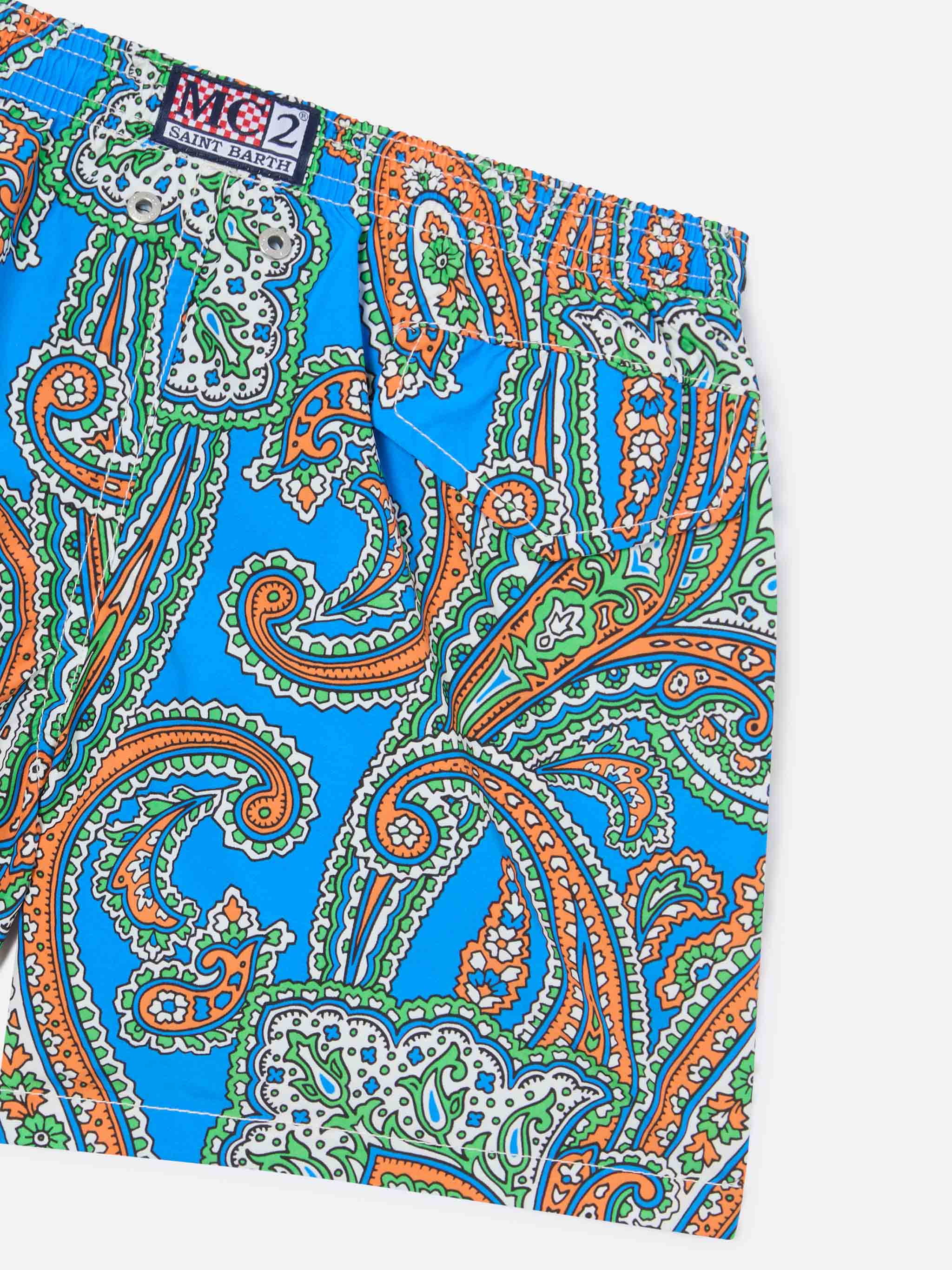 Boy swim shorts with paisley print - Image 5