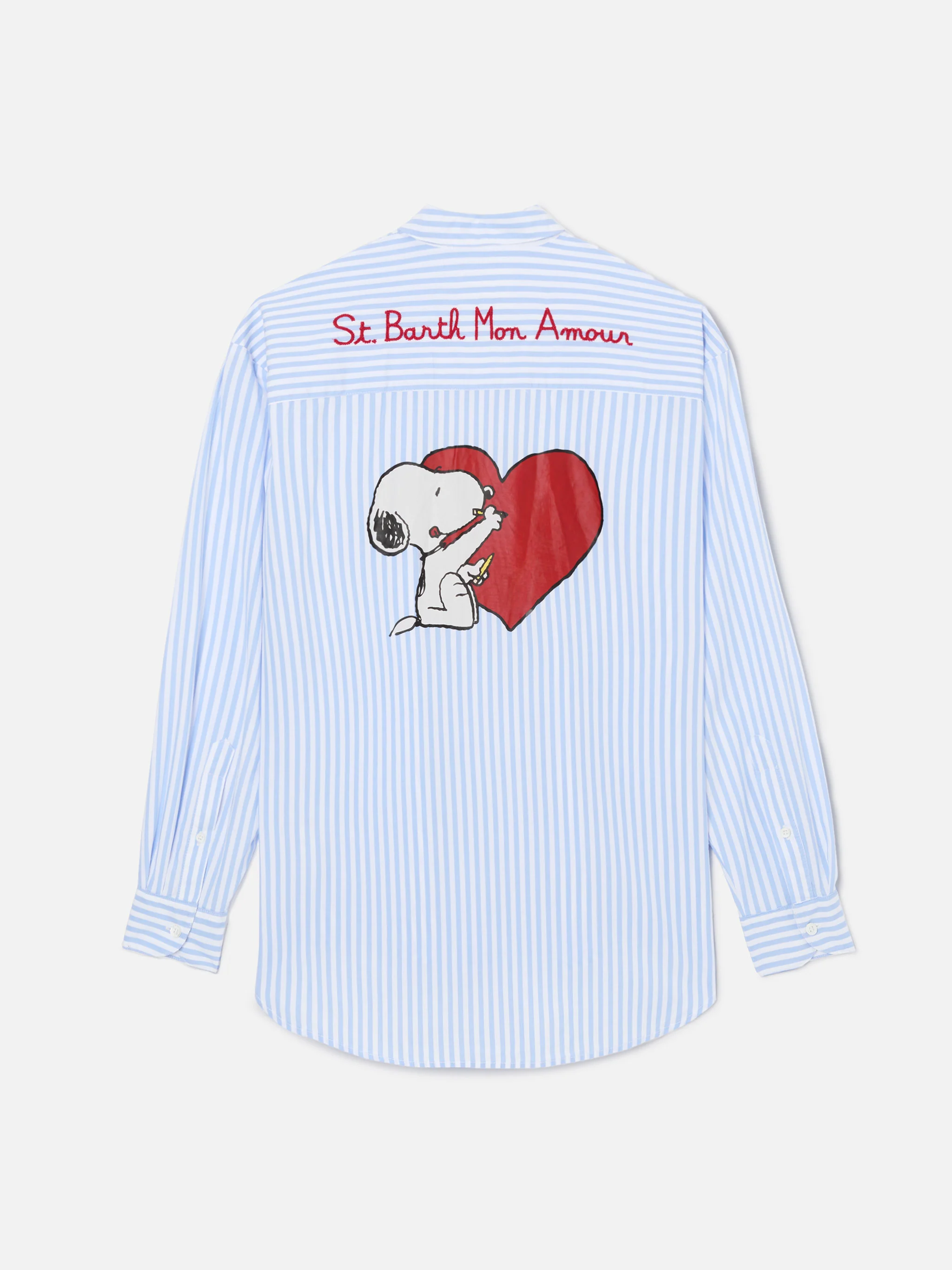 Brigitte light blue striped shirt with Snoopy print | Special Edition - Image 4