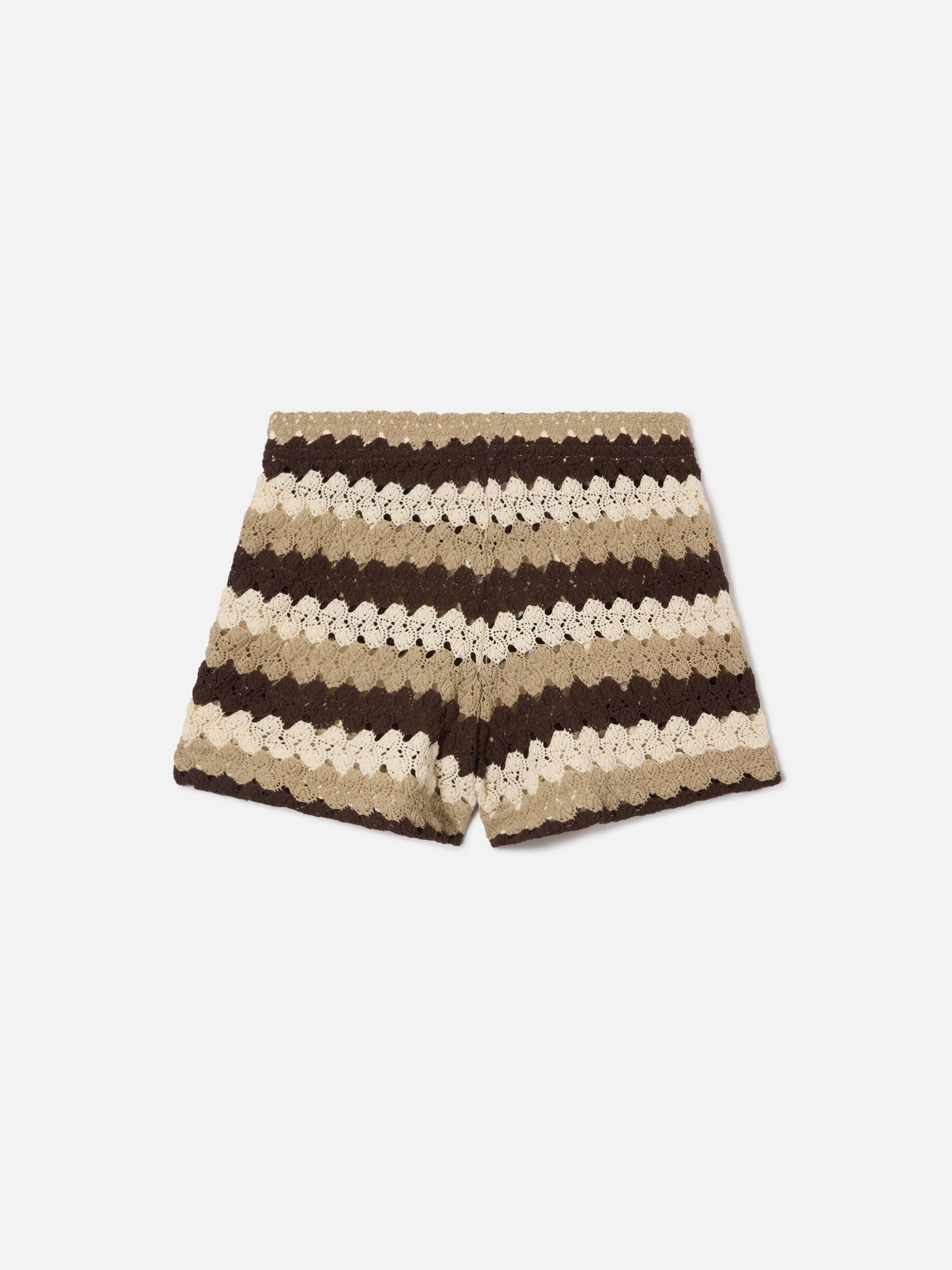 Brown striped Meave crochet shorts - Image 5