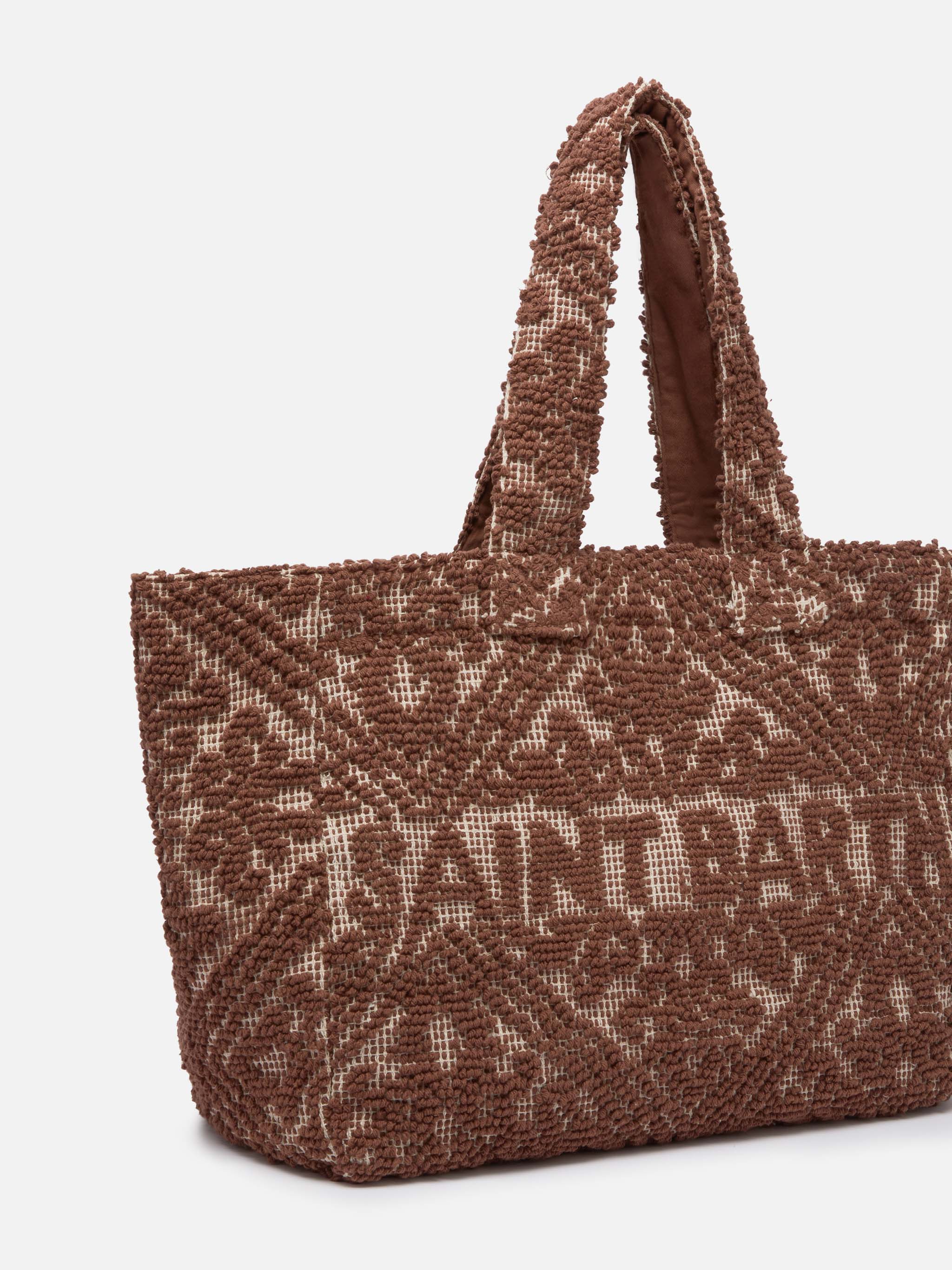 Brown Tufting cotton tote bag - Image 3