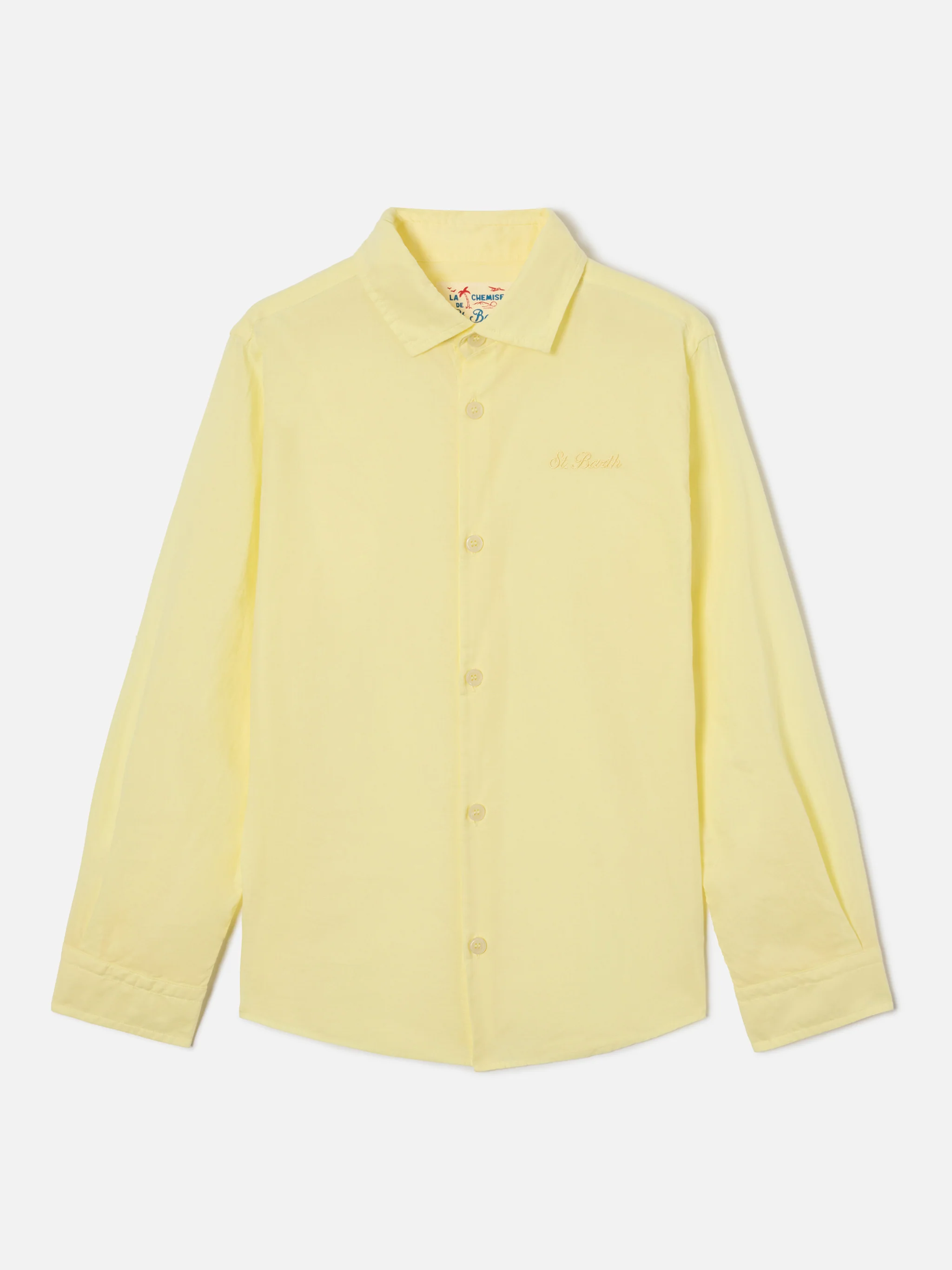 Butter yellow Chemise Jr shirt in cotton voile