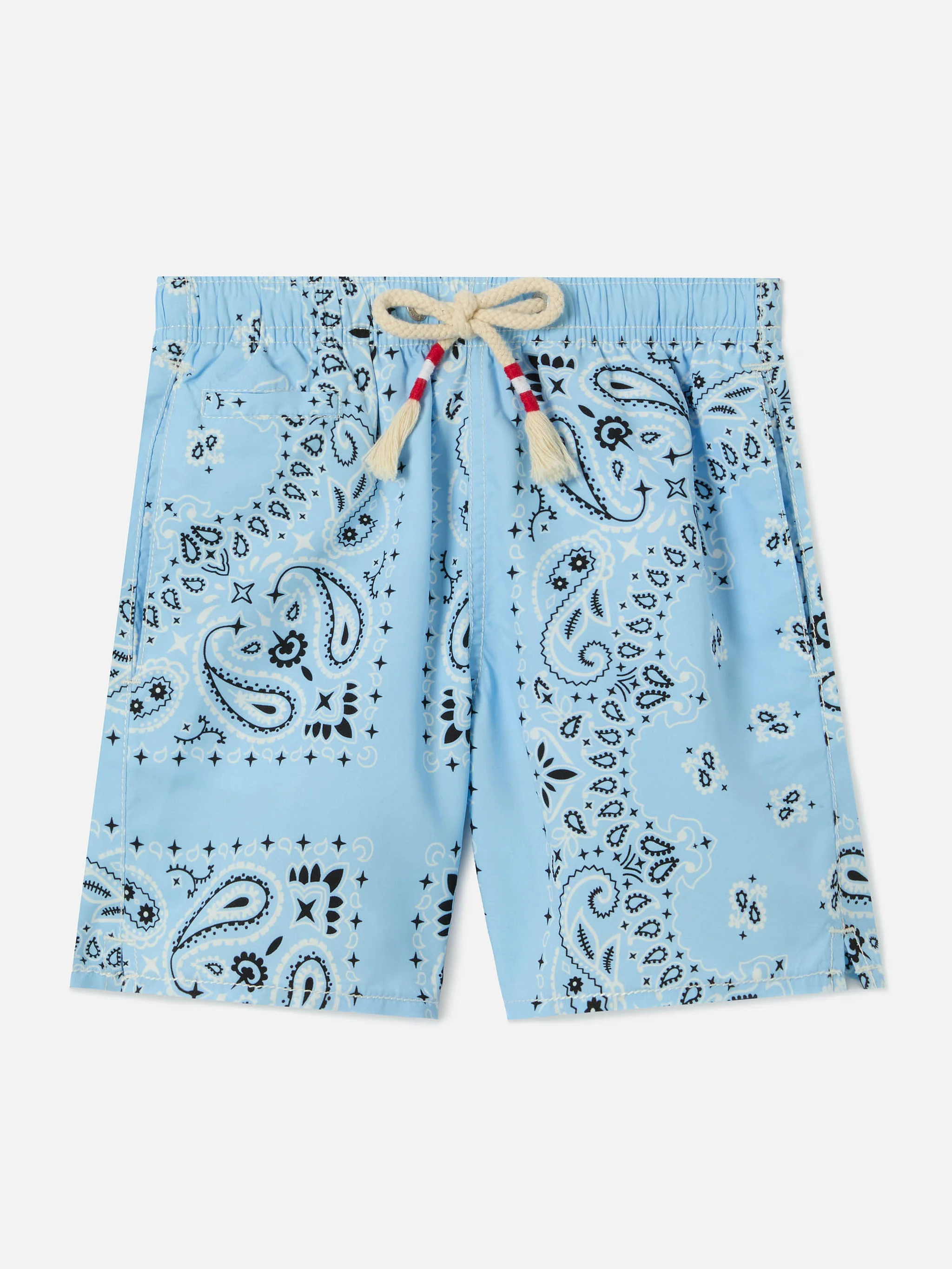 Caprese Jr swim shorts with light blue bandana print
