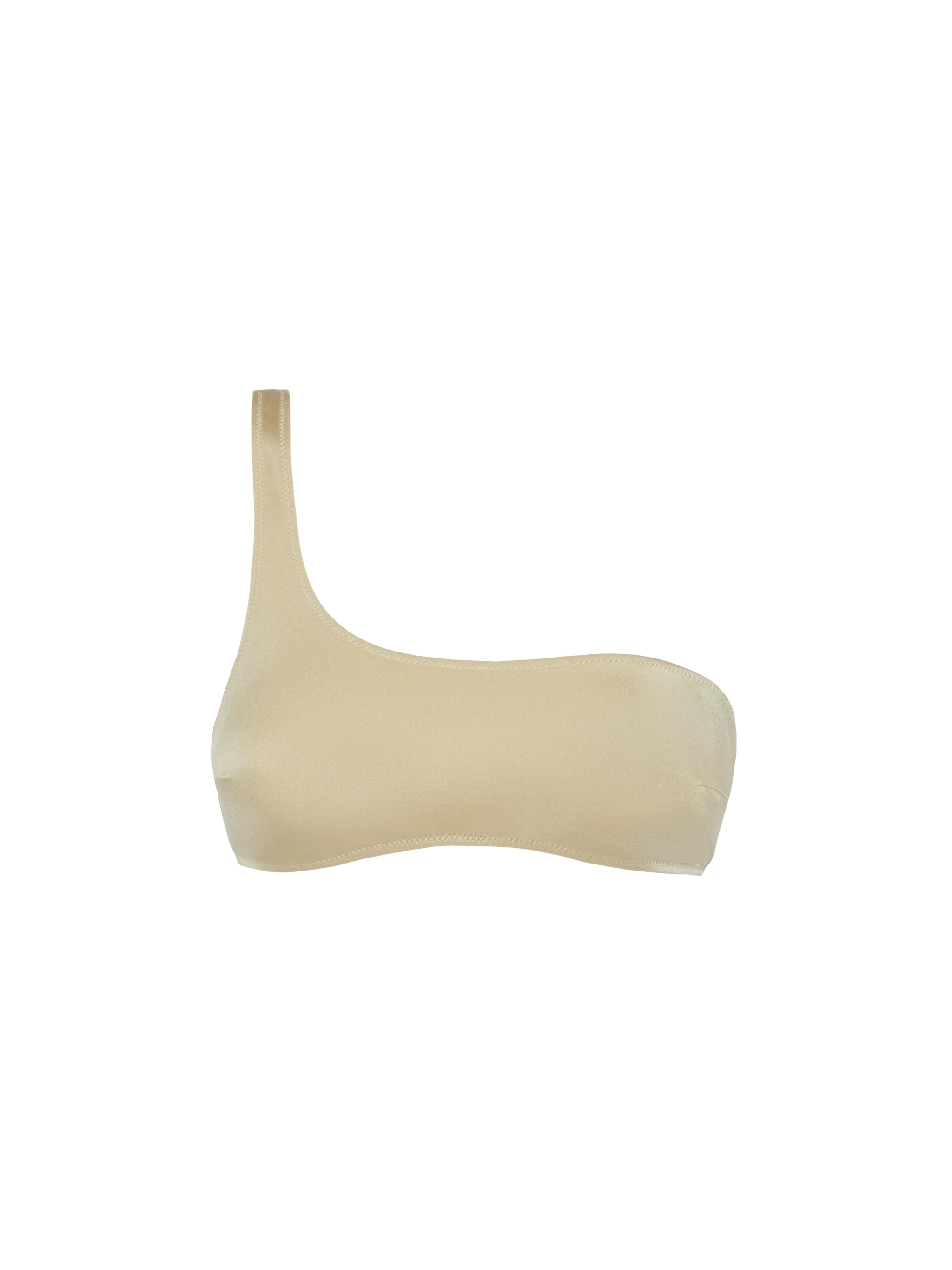 Celestine shimmer gold one-shoulder bralette top