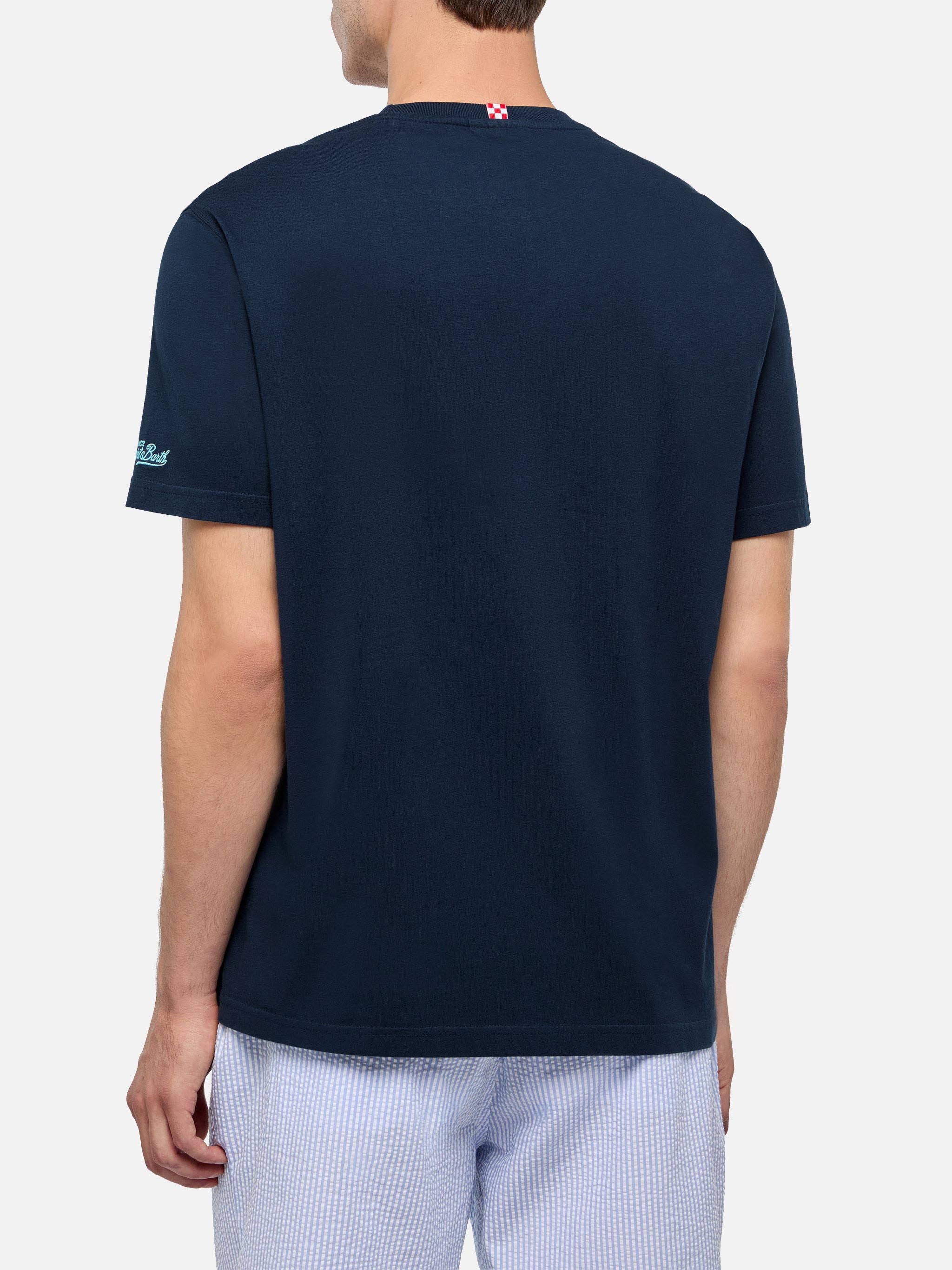 Classic fit cotton jersey t-shirt Portofino with Dondolo con il Gin embroidery - Image 3