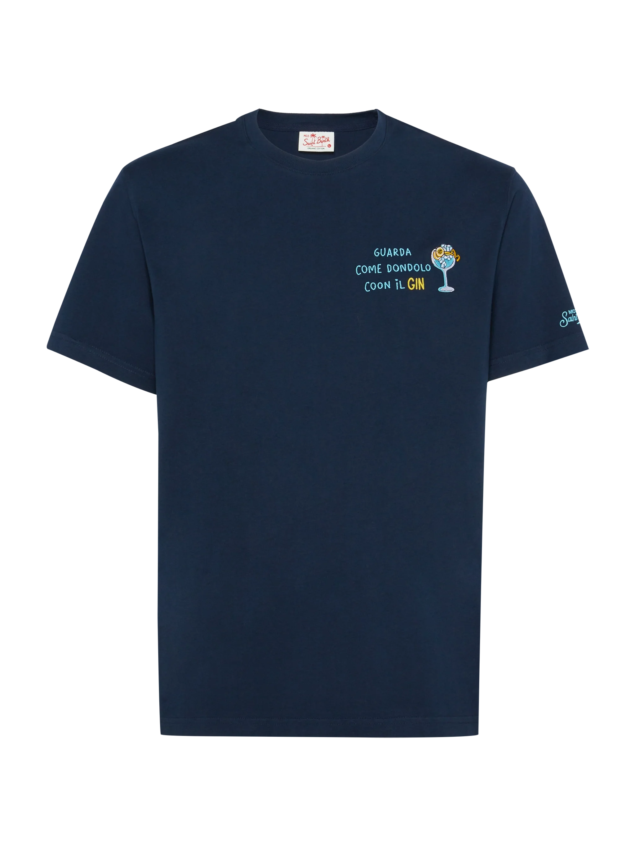 Classic fit cotton jersey t-shirt Portofino with Dondolo con il Gin embroidery - Image 4