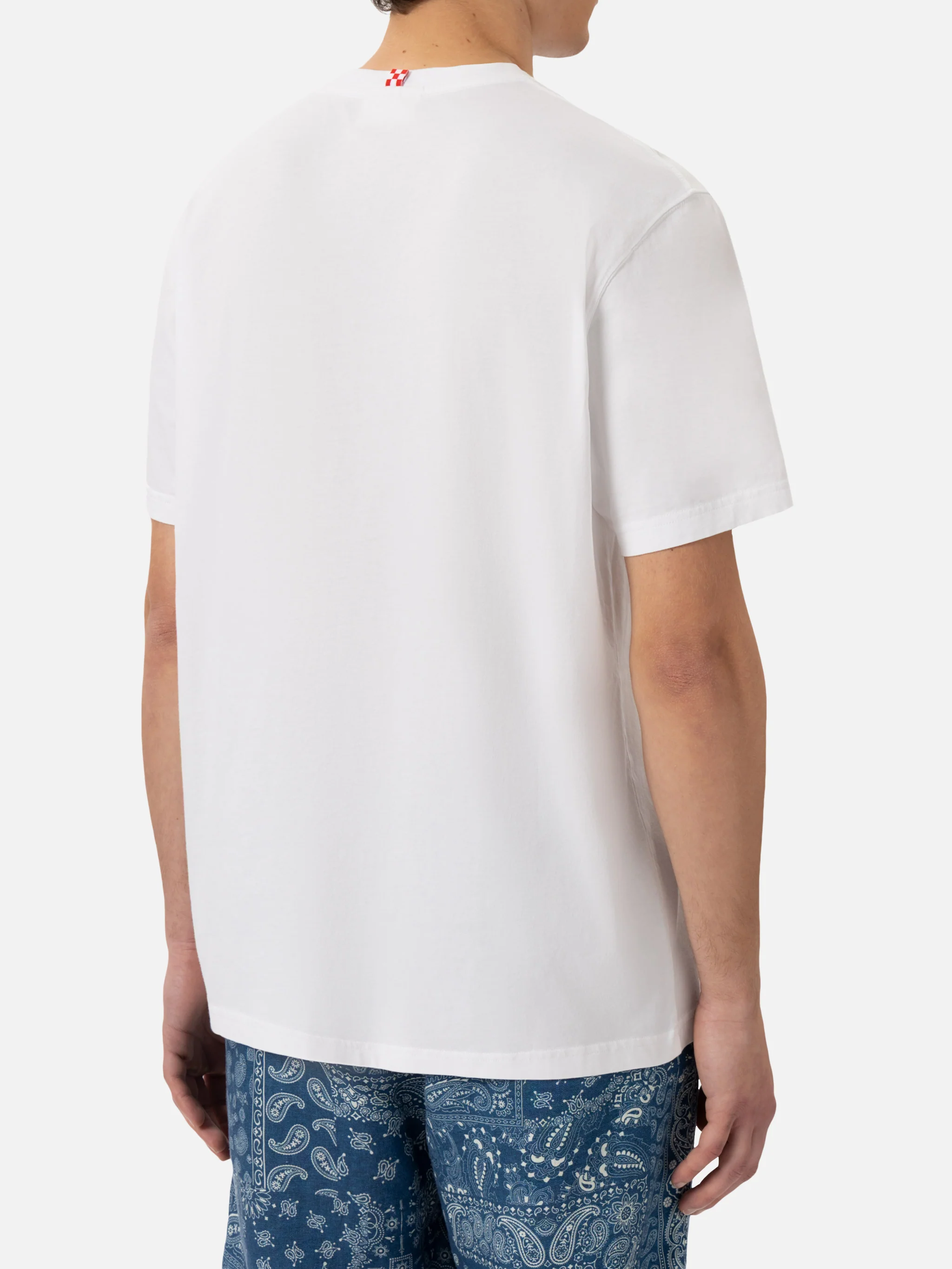 Classic fit cotton jersey t-shirt Portofino with Forte Marmino embroidery - Image 3