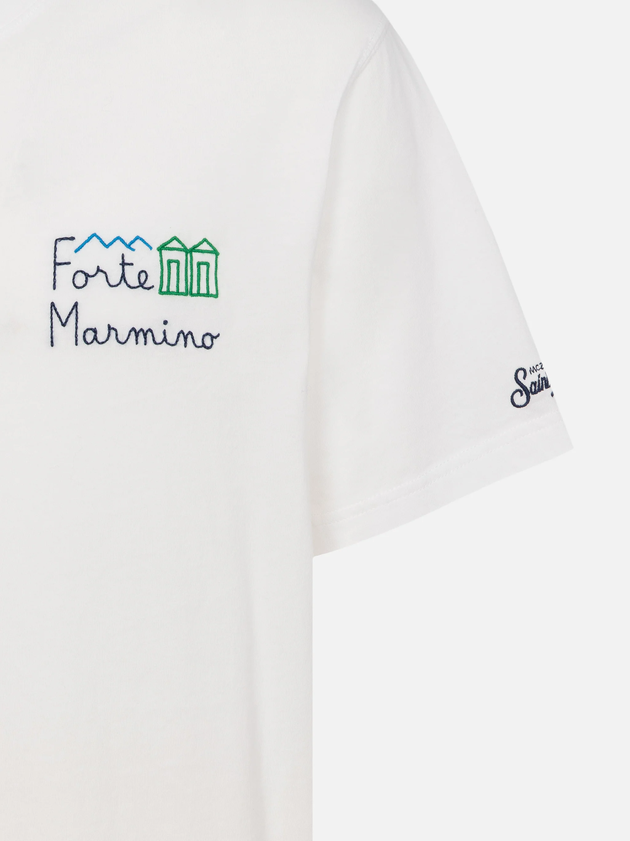 Classic fit cotton jersey t-shirt Portofino with Forte Marmino embroidery - Image 4