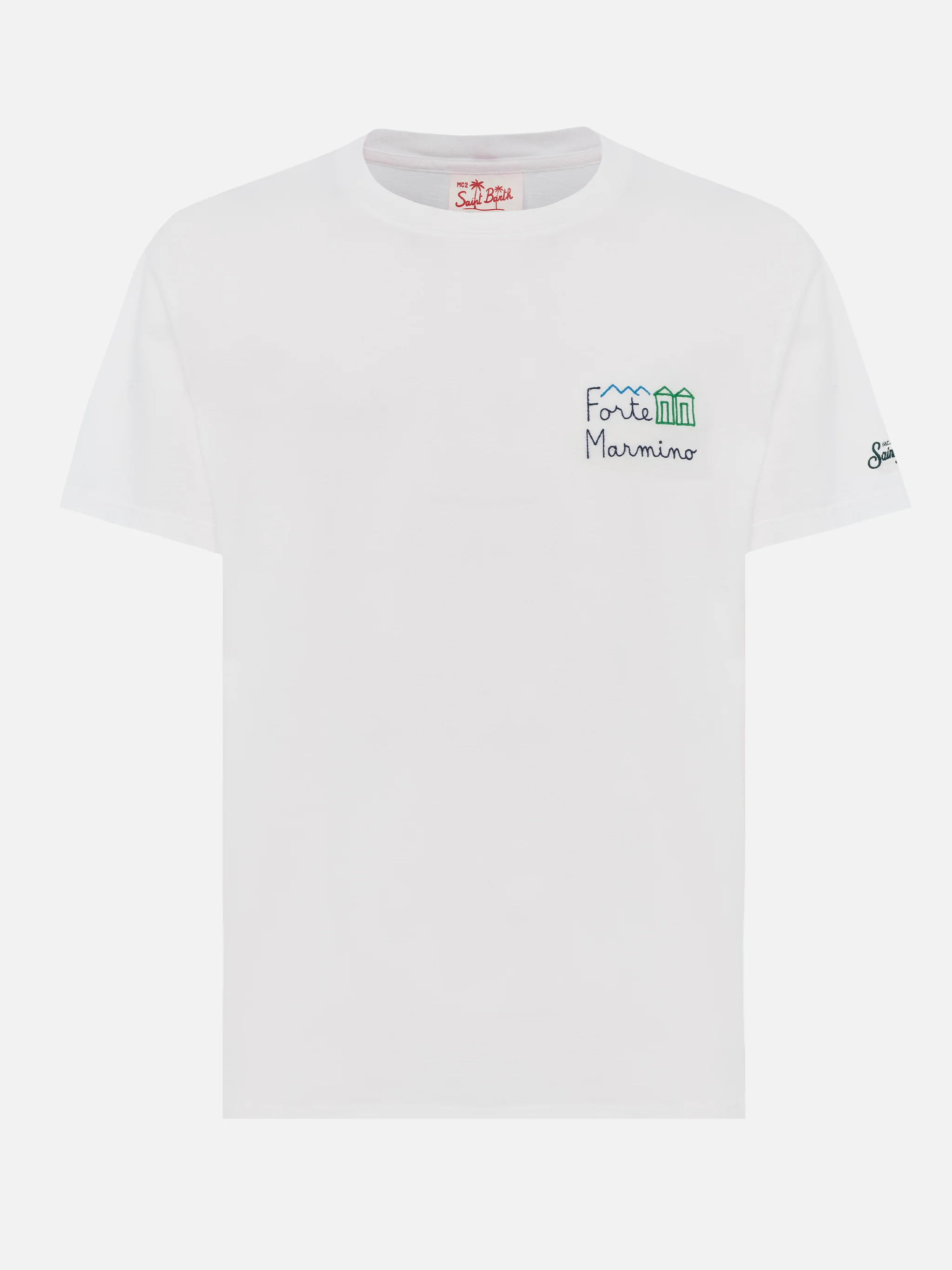 Classic fit cotton jersey t-shirt Portofino with Forte Marmino embroidery - Image 5
